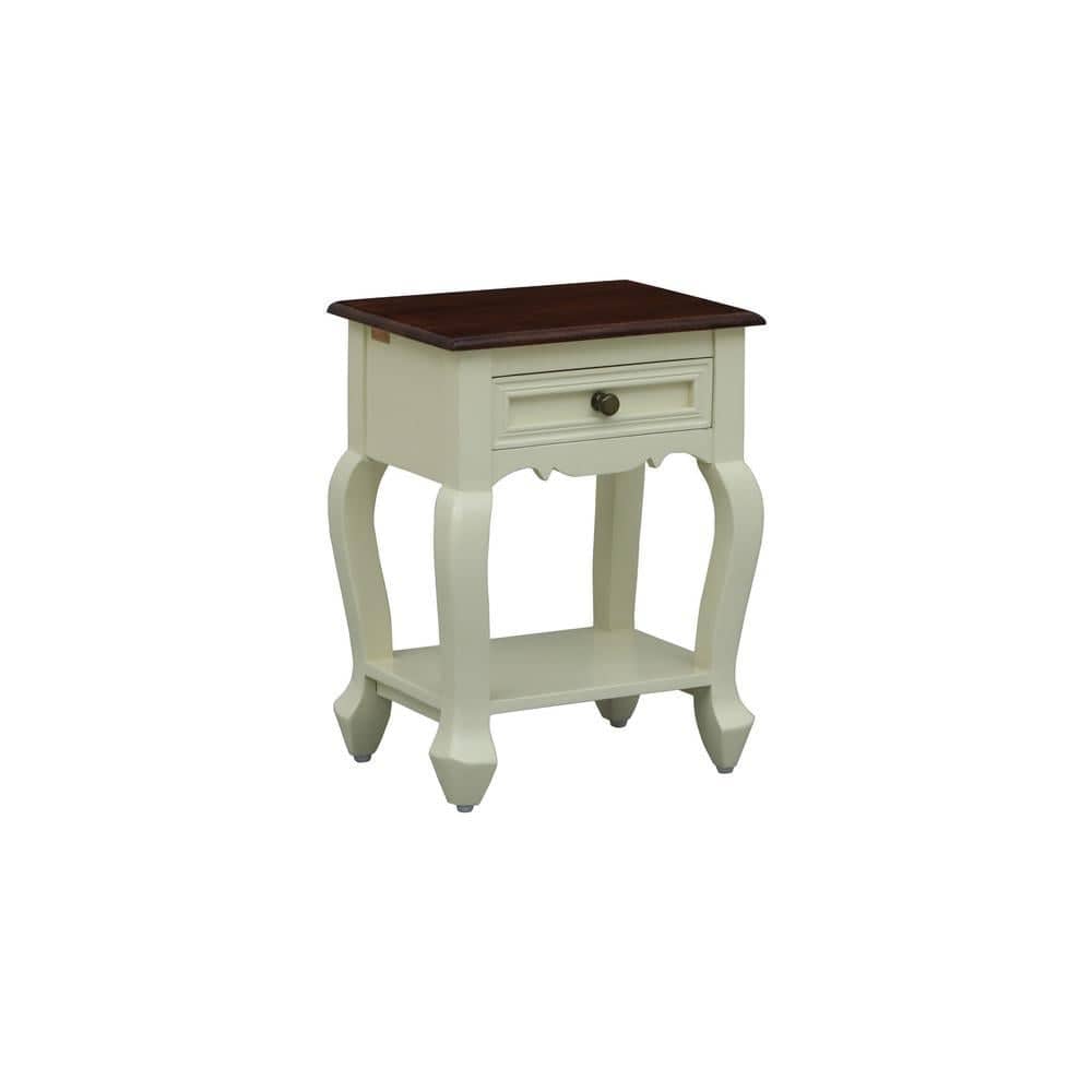 Solid Wood Bedside Table In Tulip Finish With Drawer