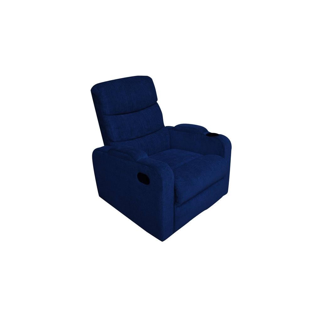 Carrera Fabric One Seater Manual Recliner in Blue Colour