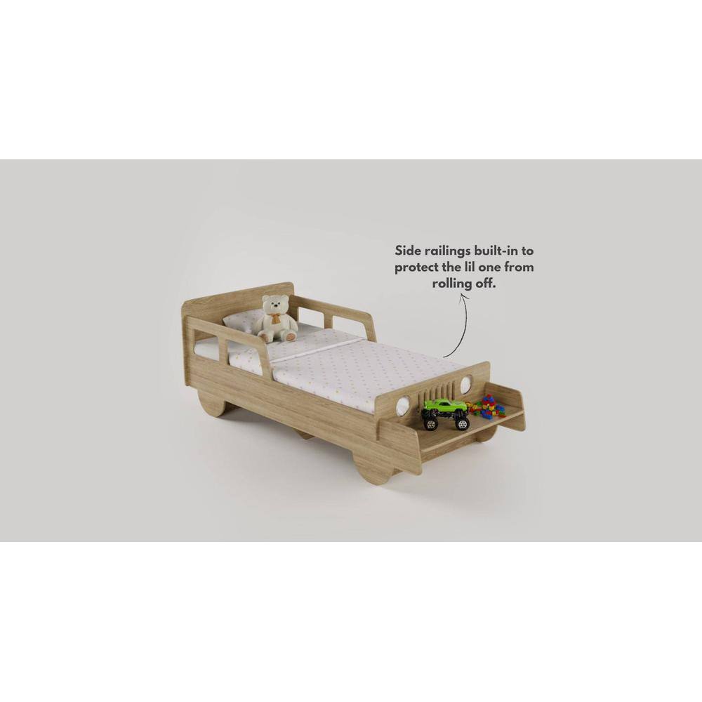 Vroom Engineered Wood Bed in Oak Colour