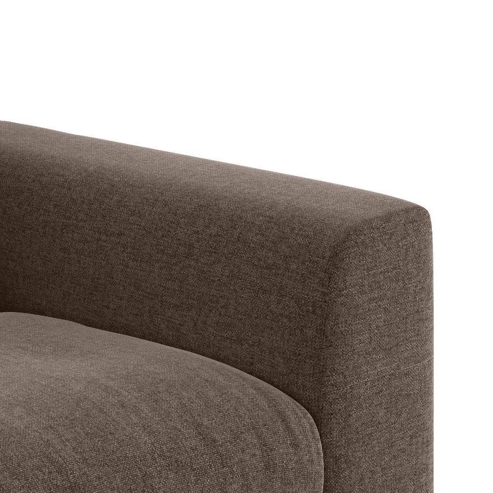 Chelsea Left Aligned 3 Seater Sectional Fabric Sofa (Daschund Brown)