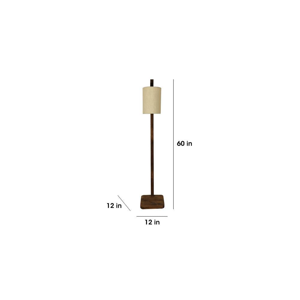 Elementary Beige Jute Floor Lamp with Beige Jute Base