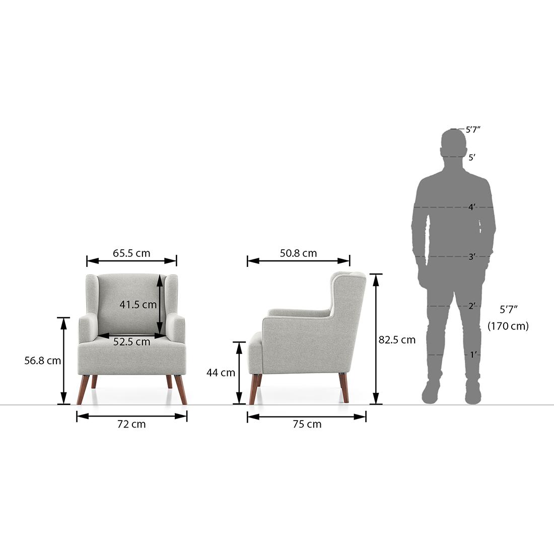 Brando Arm Chair in  Vapour Grey  Colour