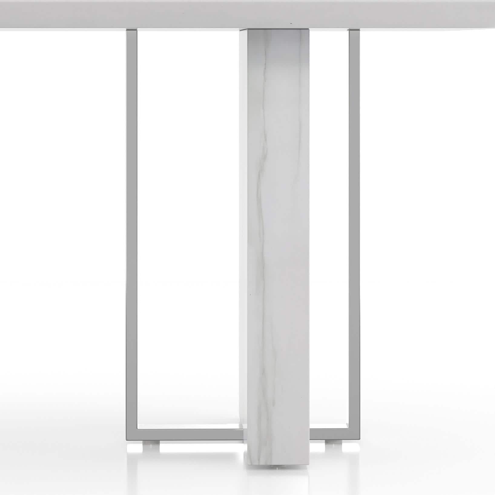 Nova Faux Marble 6 Seater Dining Table With Set Of 6 Megan Swivel Dining Chairs