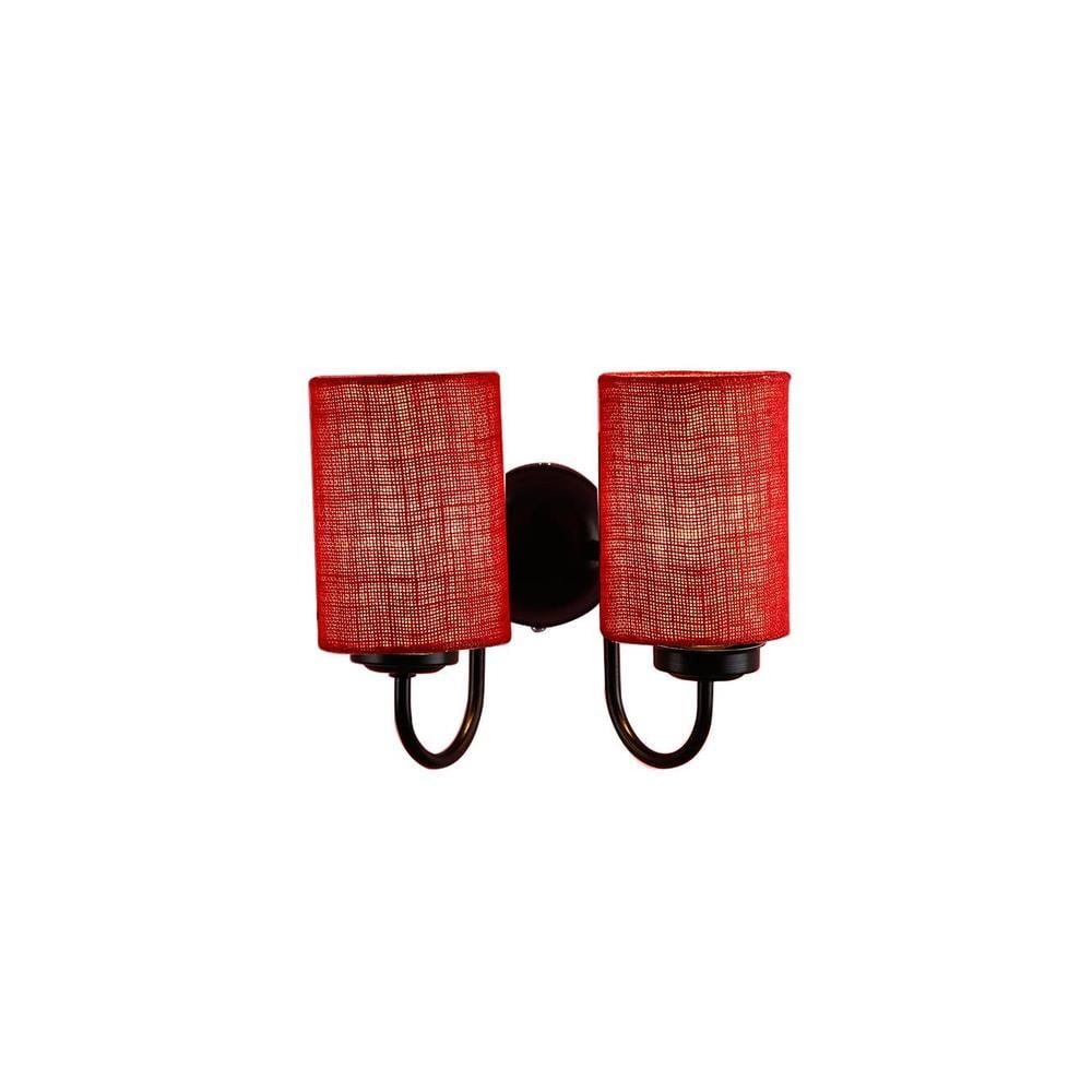 Tammey Maroon Natural Fiber Wall Light