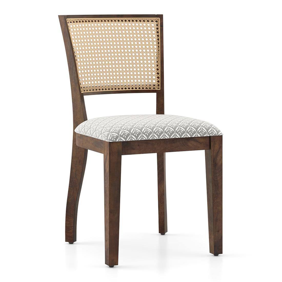 Brighton Xl 6 Seater Dining Table, Finish - Danish Walnut with Reed Dining Chair Set