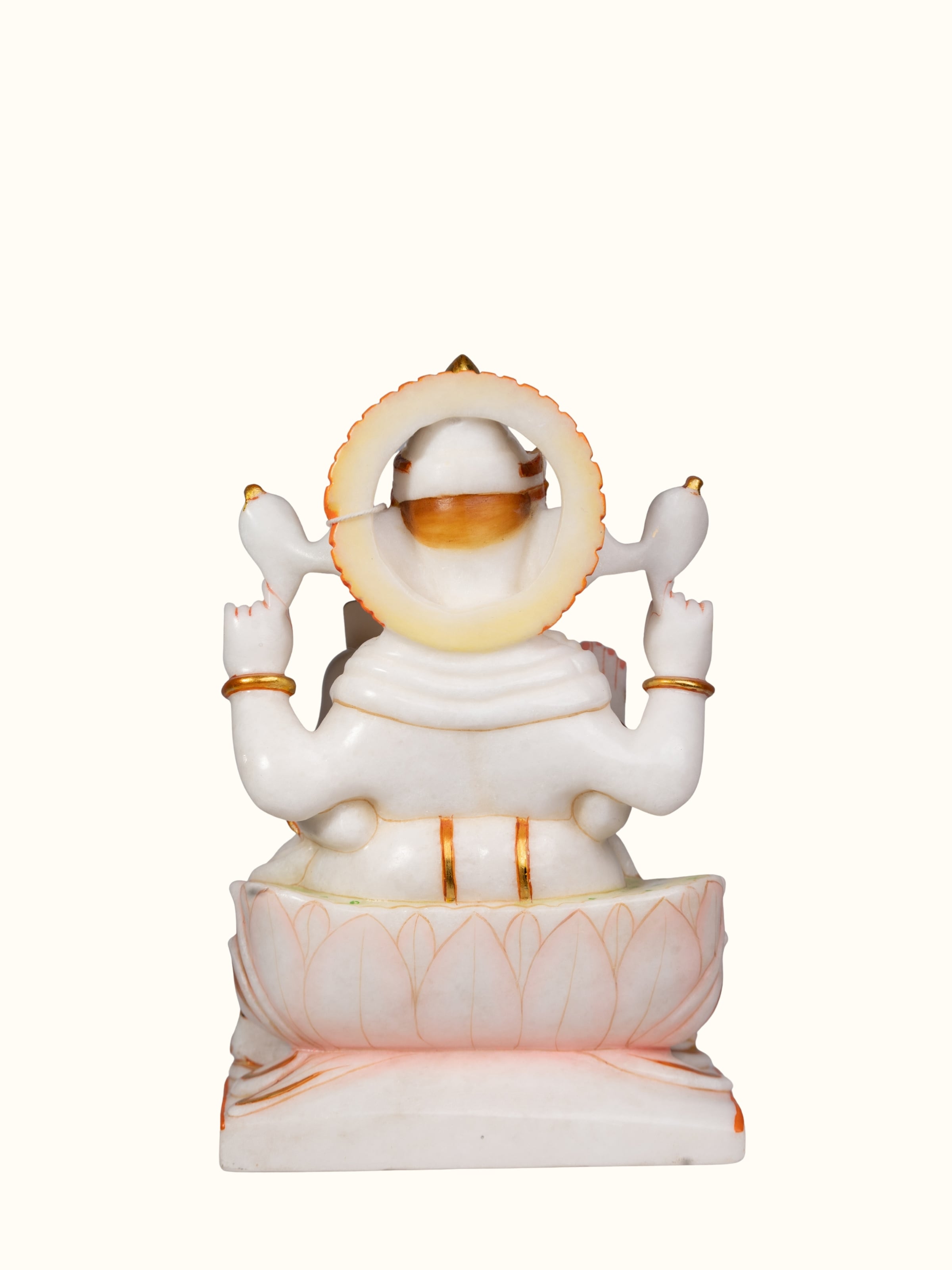 Back view of Carved Marble Ganesha Idol