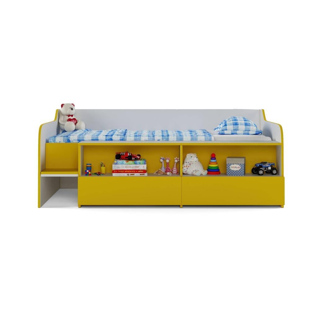 Bumblebee Engineered Wood Box Storage Bed in Yellow Colour