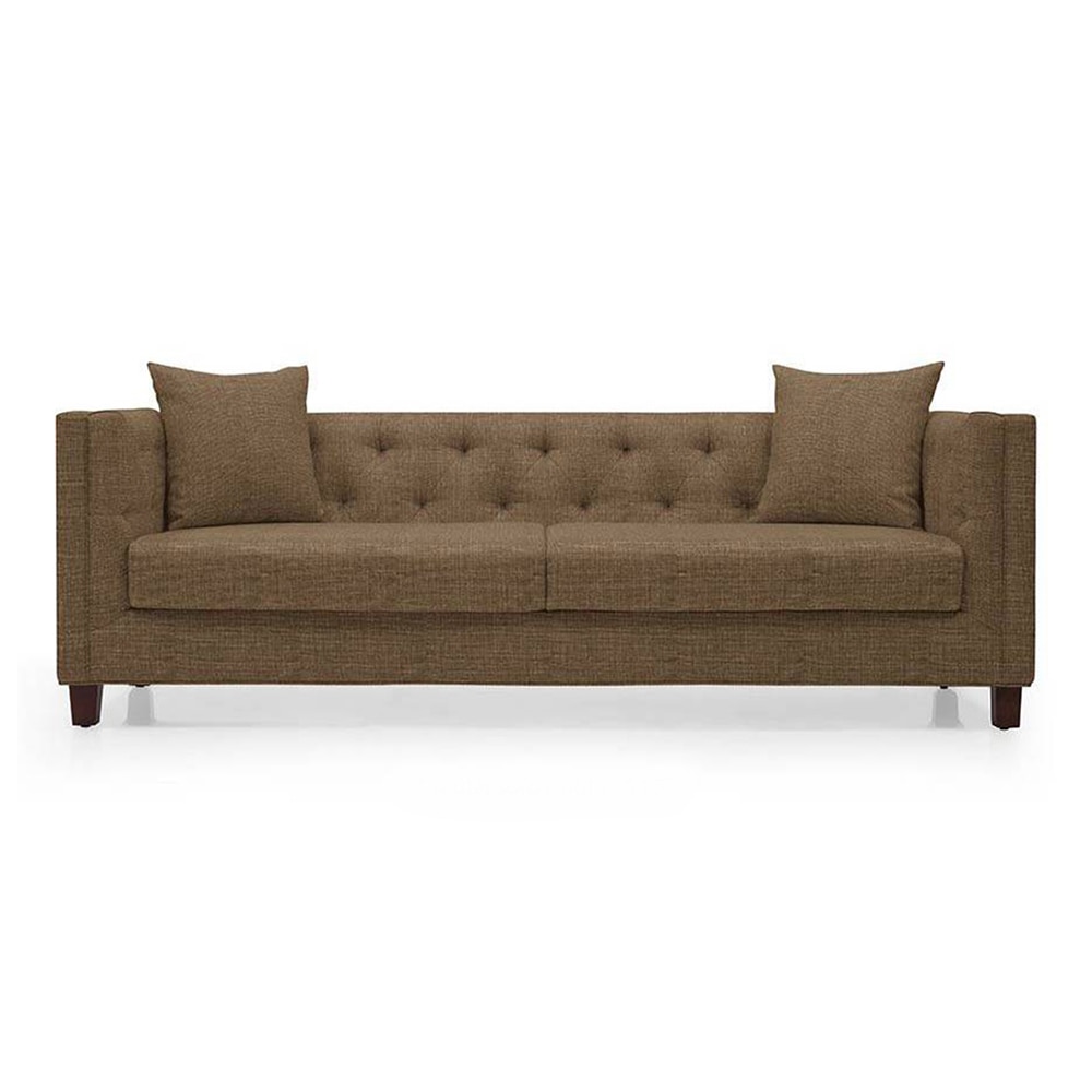 Windsor Essential 3 Seater Fabric Sofa in Dune Colour - Urban Ladder