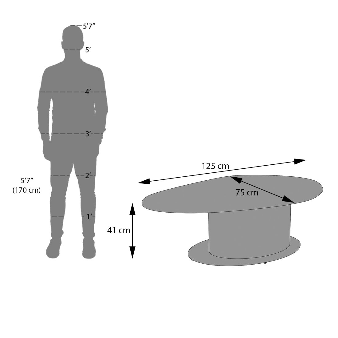 Oaklen Metal Coffee Table In Panda Black And White Marble And Chrome Base Finish