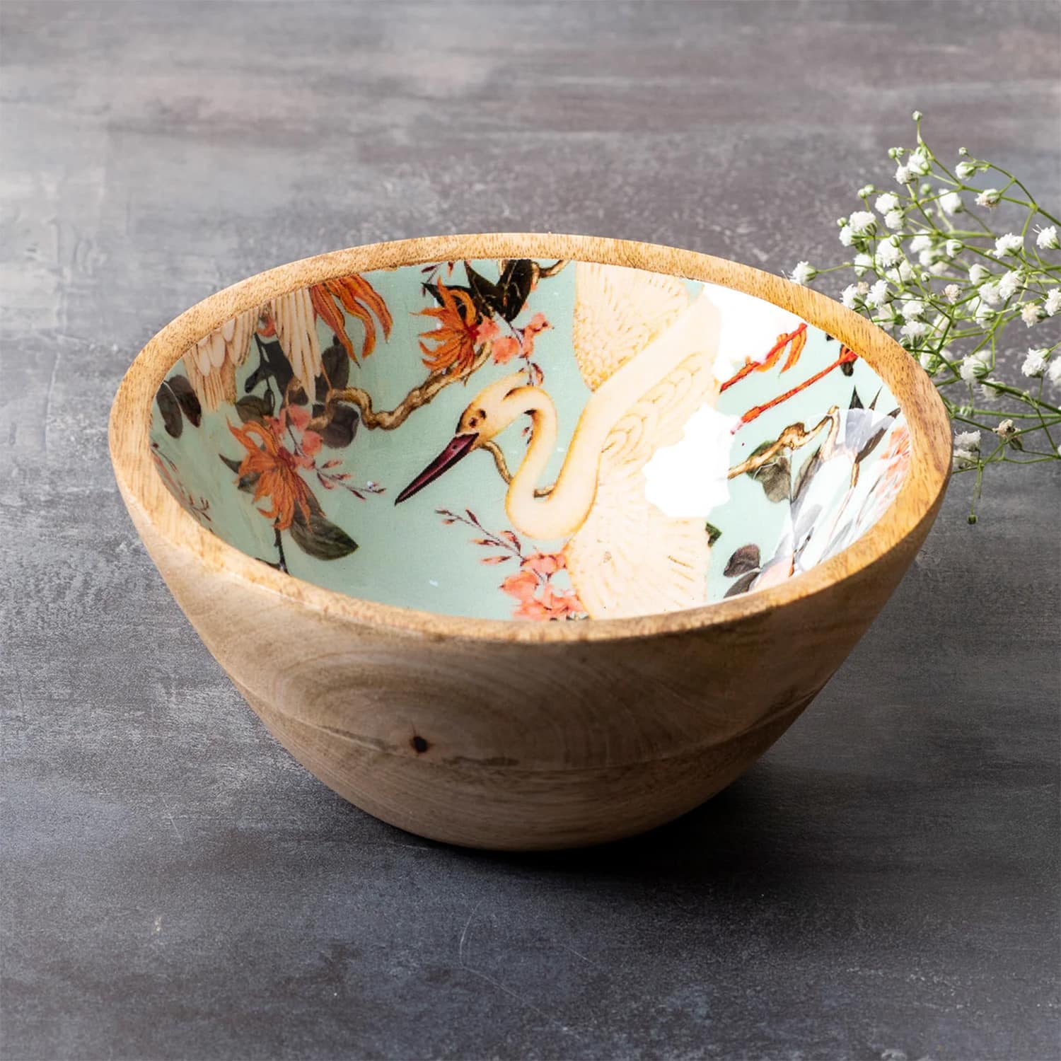 Elysian Flamingo Mango Wood Bowl