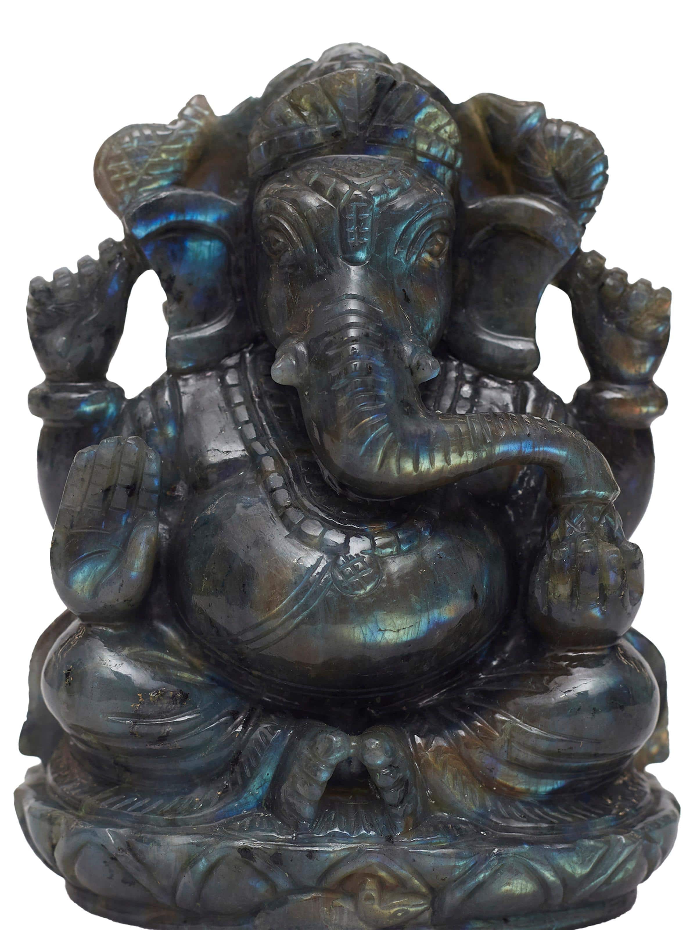 Labradorite Ganesha Idol
