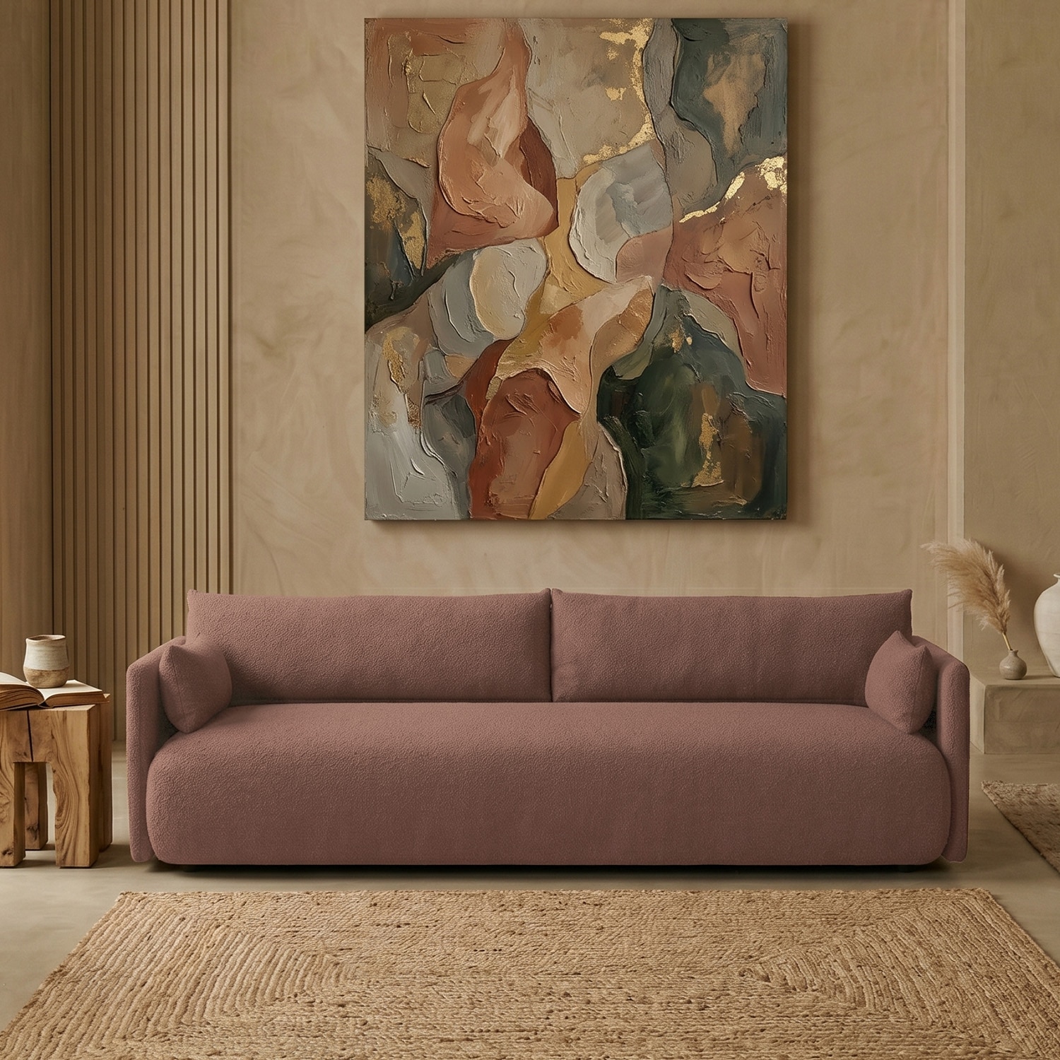 Cozychic Wood 3 Seater With Upholstery Non Storage Sofa In Red Colour - Nestroots