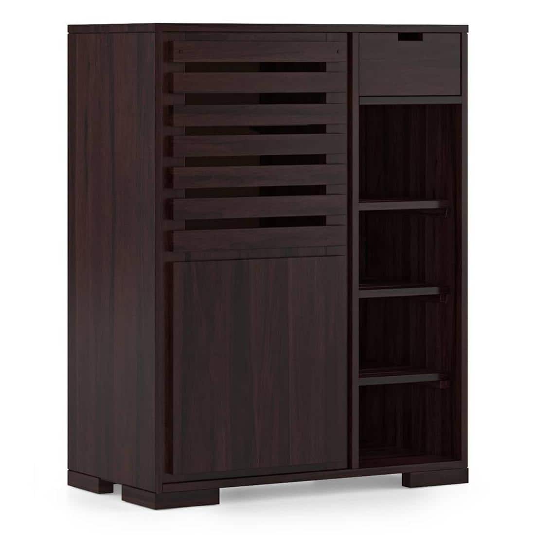 Madden 14 Pair Shoe Rack in Mahogany Finish