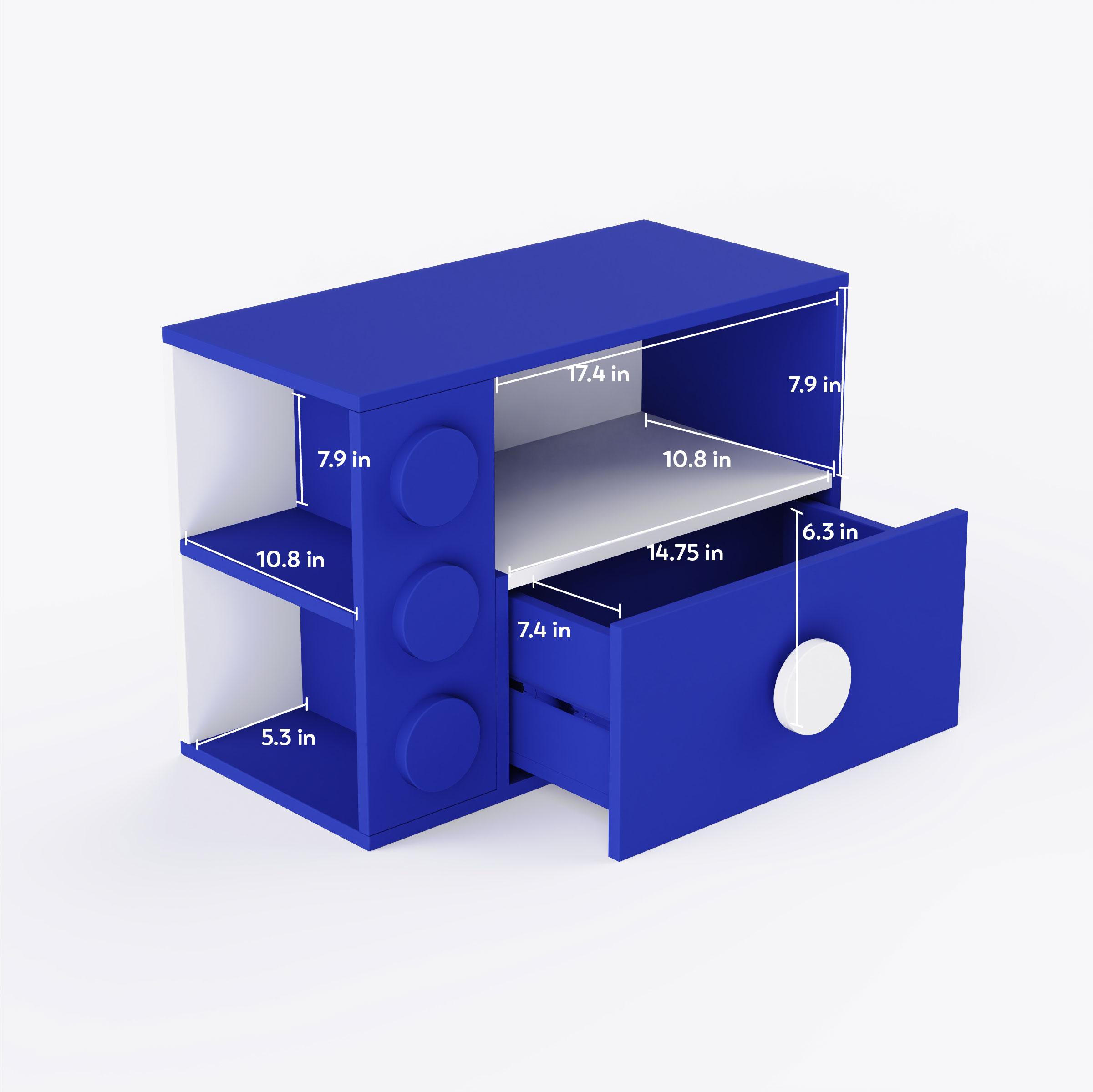 Building Blocks Storage Unit In Electric Blue Colour