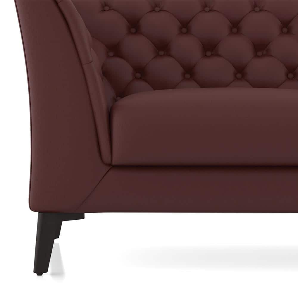 Weston 3 Seater Premium Italian Leather Sofa In Bordeaux