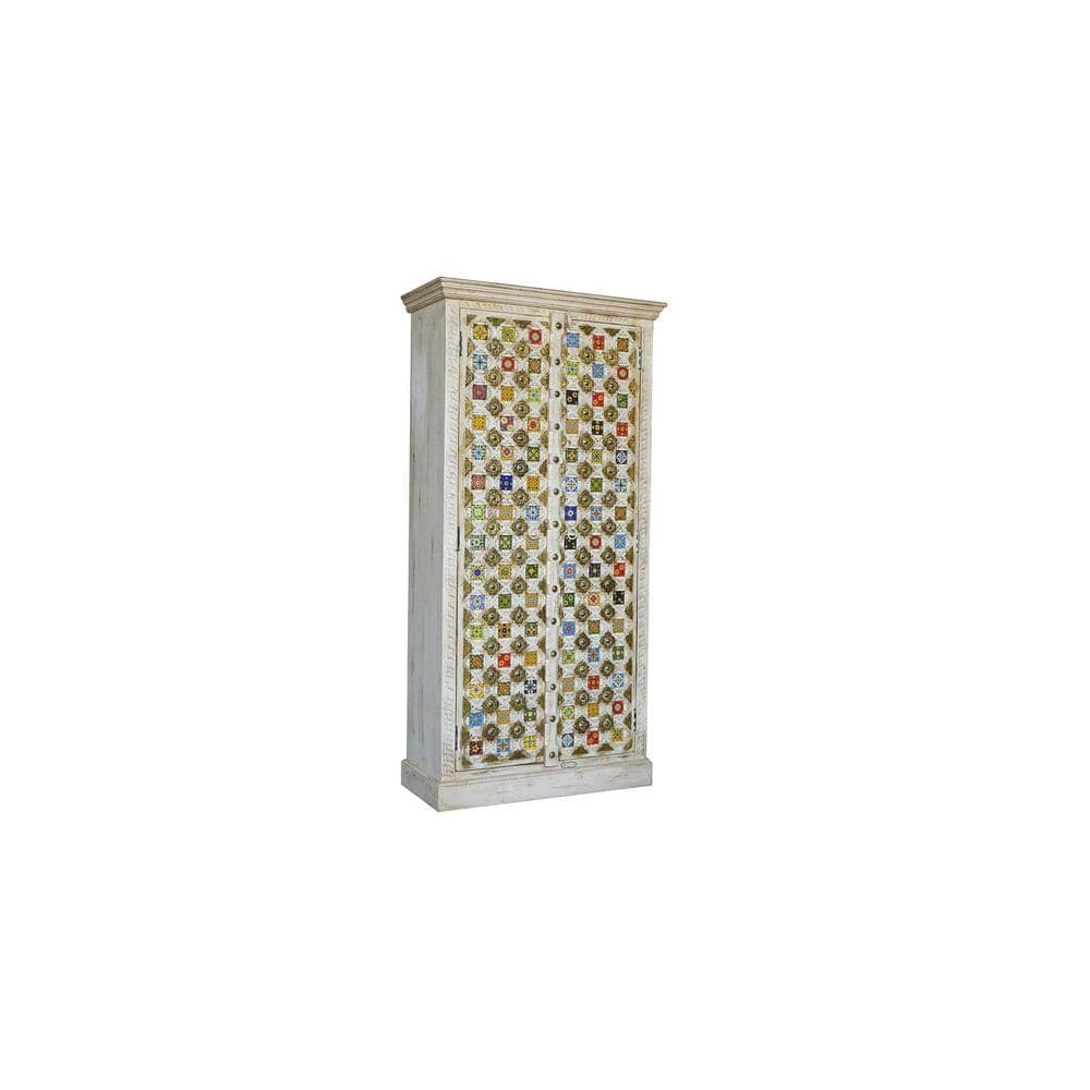 Sirhind Solid Wood 2 Door Wardrobe In White Finish