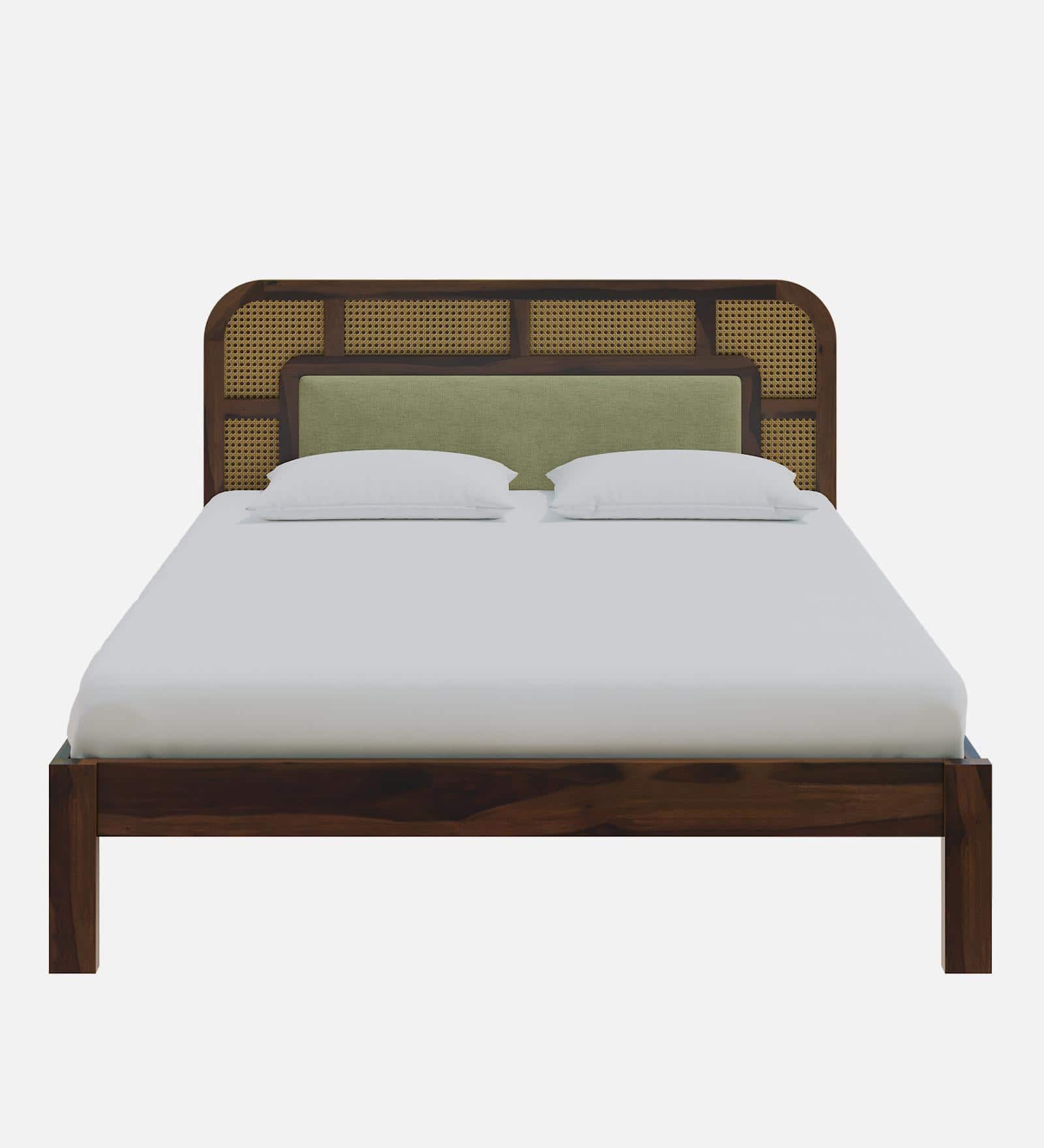Rattan Solid Wood King Size  Bed Without Storage In Provincial Teak