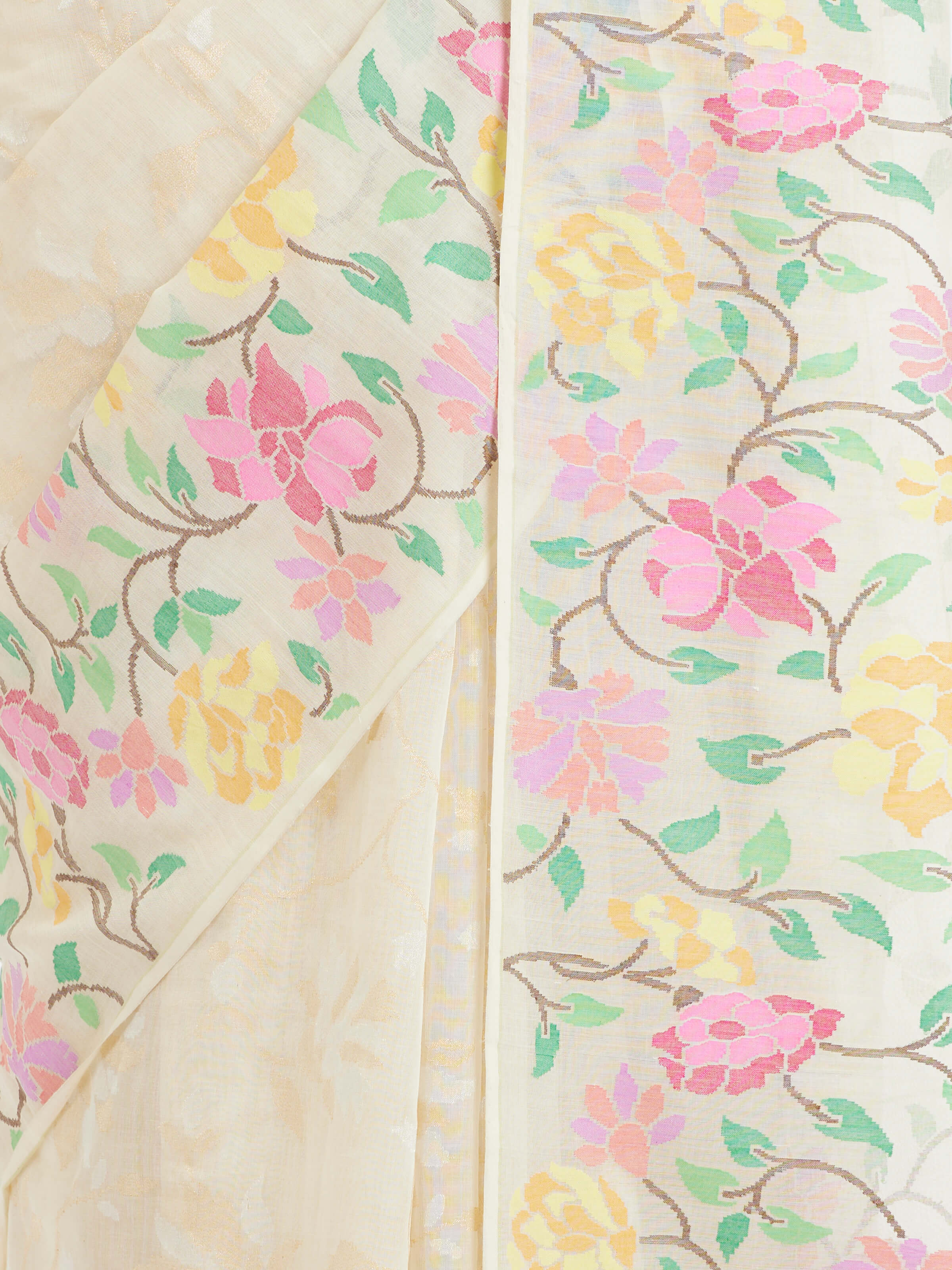 Cotton Awadh Jamdani Banarasi Saree