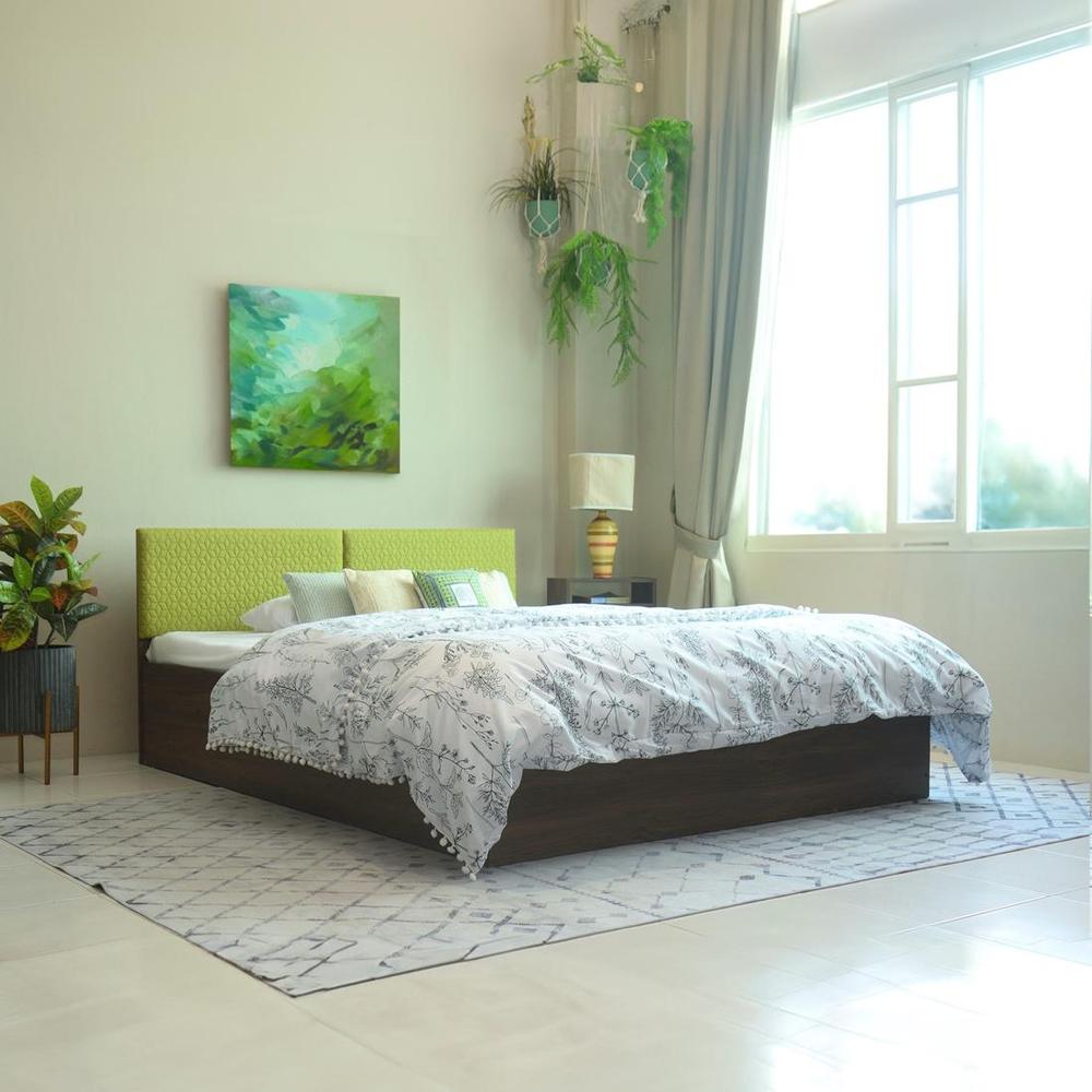 Nadi Engineered Wood Queen Size Bed In Walnut Finish