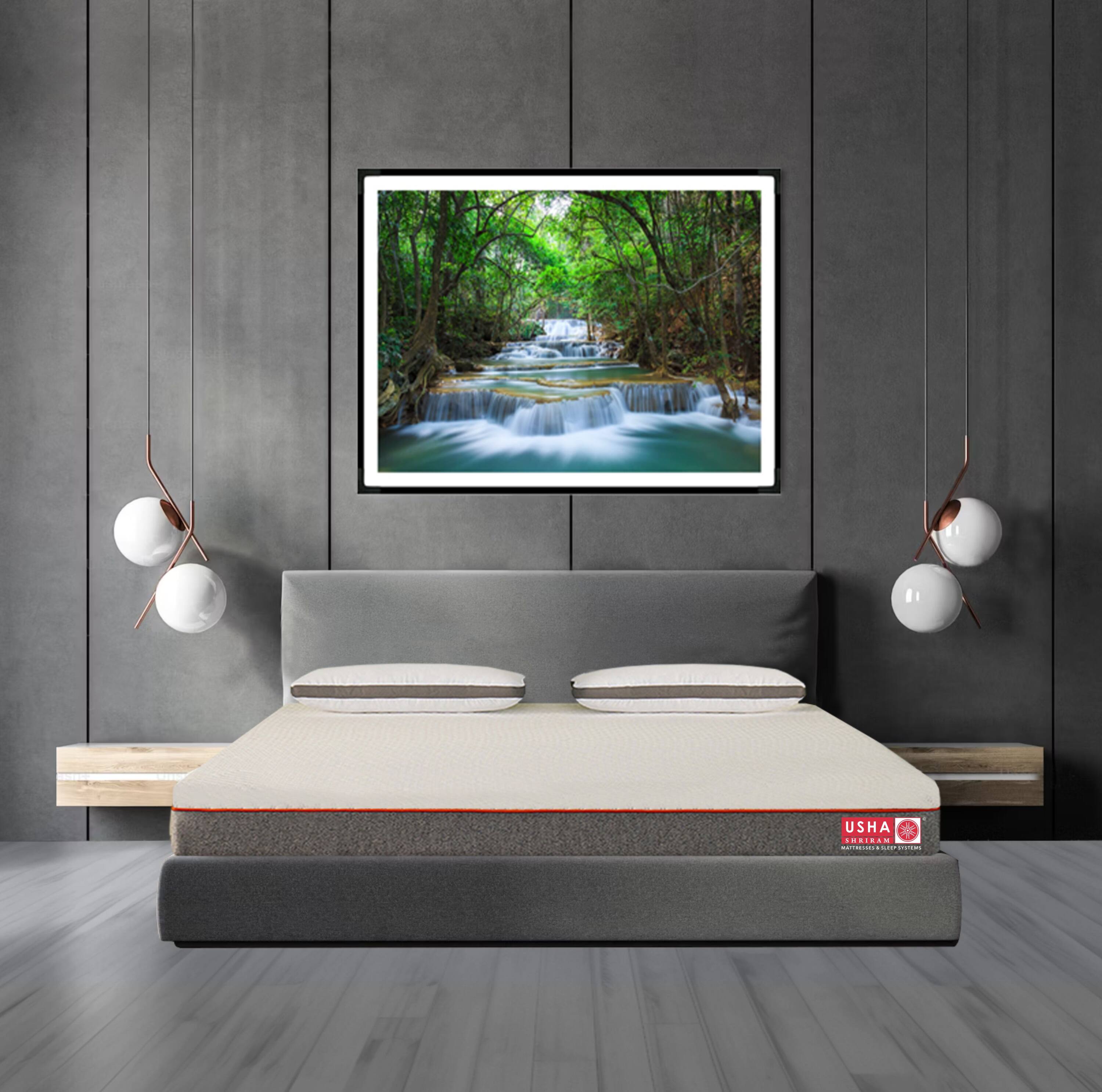 Usha Shriram Aero Ortho Hybrid Memory Pocket Spring Double Size Mattress (Mattress Thickness: 10 Inches, Mattress Dimensions: 75 x 48 in) - Usha Shriram