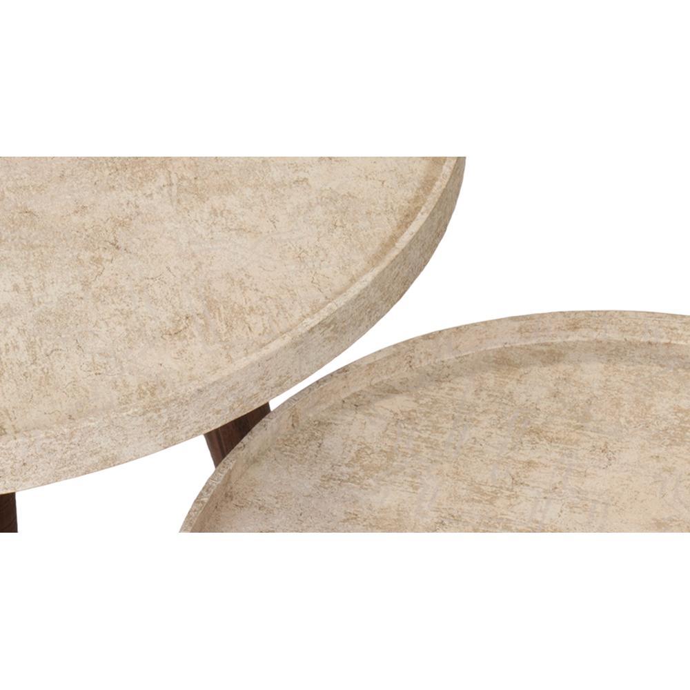 Ethereal Gold Round Nesting Tables with Wooden Legs, Side Tables, Wooden Tables, Living Room Decor by A Tiny Mistake
