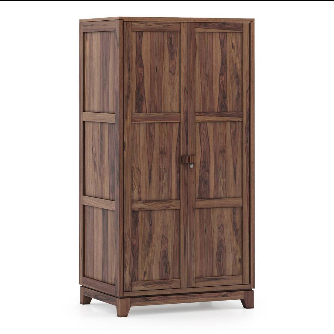 Magellan Solid Wood 2 Door Wardrobe in Teak Finish