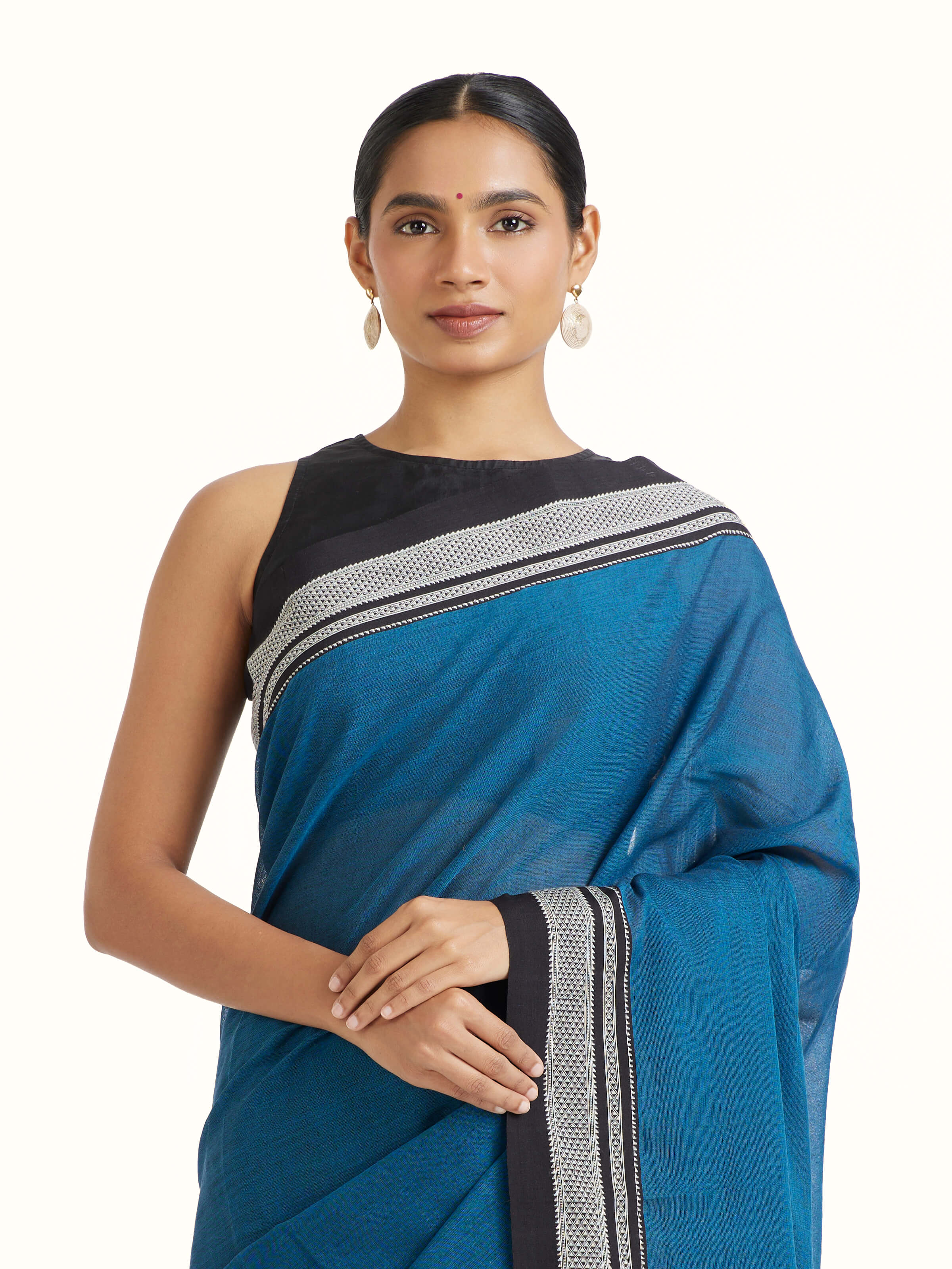 Blue Cotton & Silk Ilkal Saree