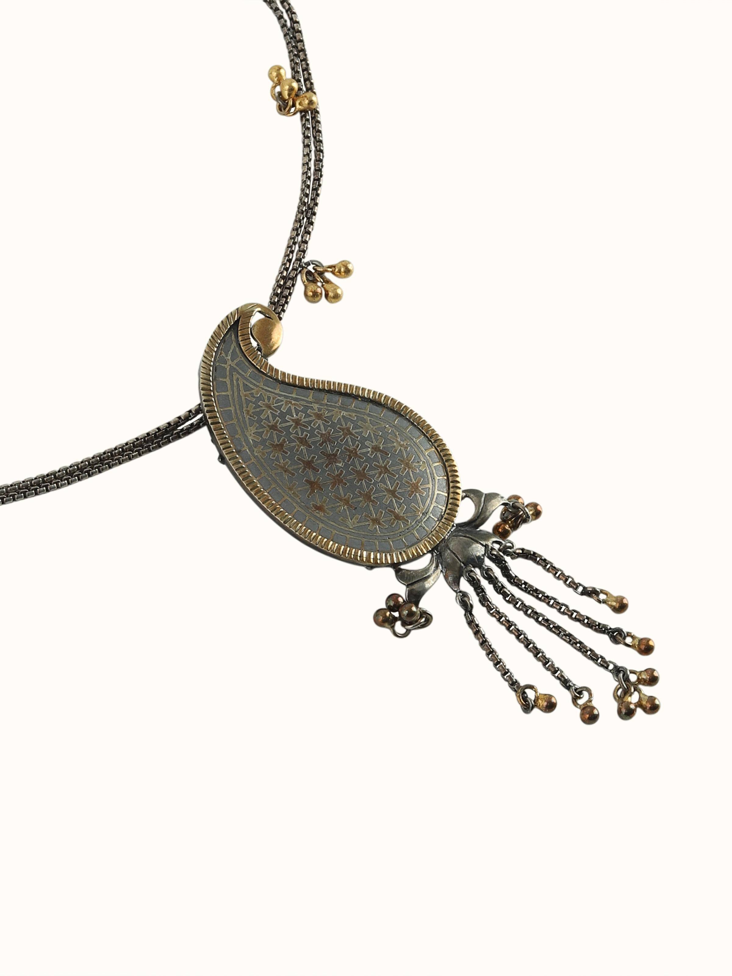 Bidri Silver Collar Necklace