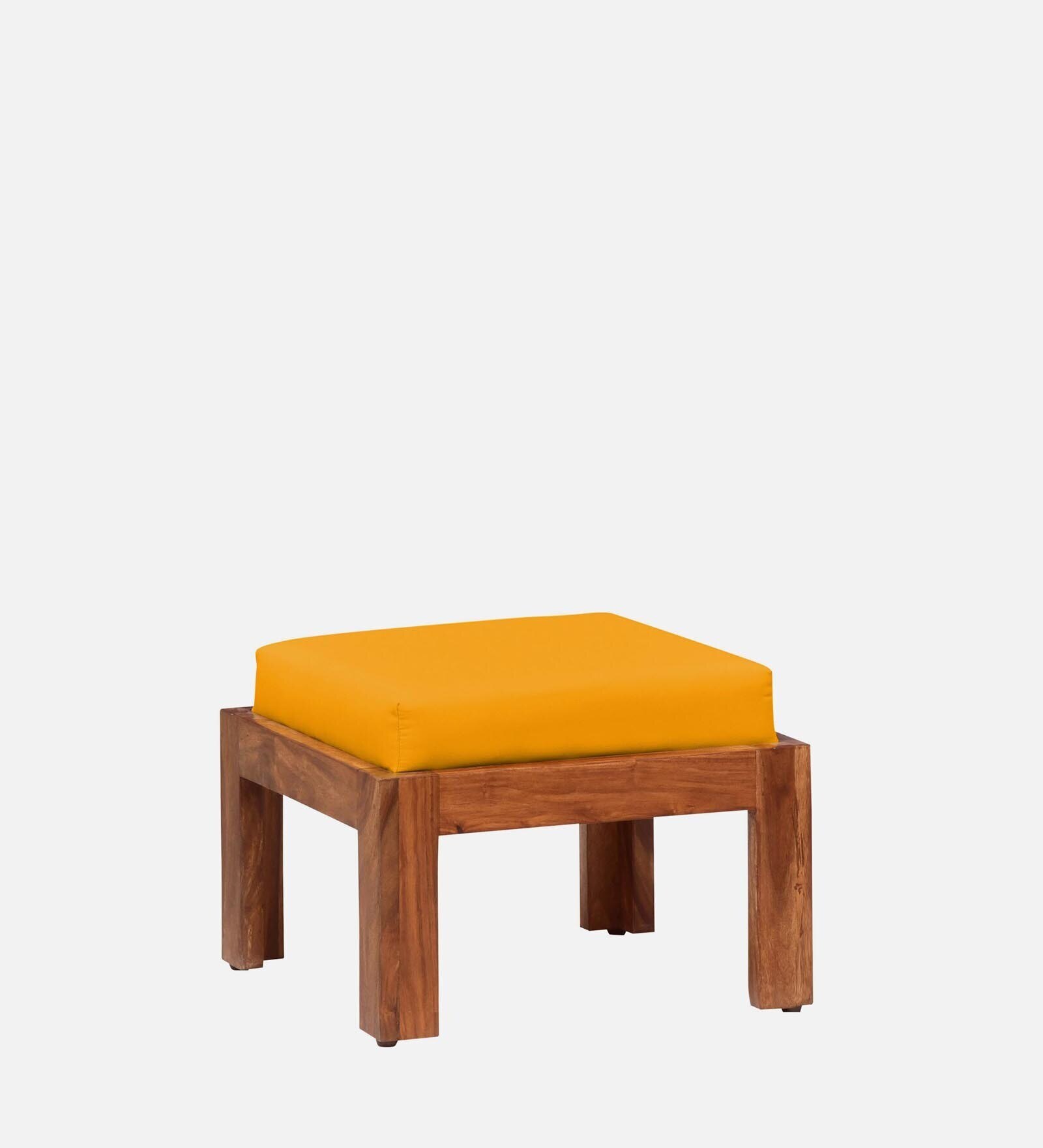 Lifty Sheesham Wood Nesting Coffee Table Set in Rustic  Teak Finish With Cushioned Stools