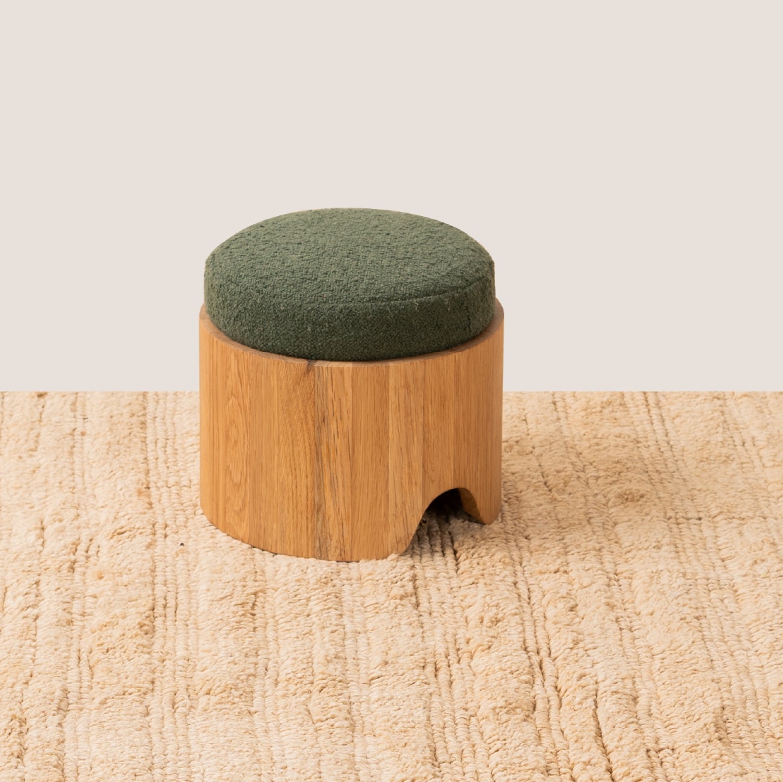 Kiko Forest Solid Wood Stool in Green Colour - Orange Tree