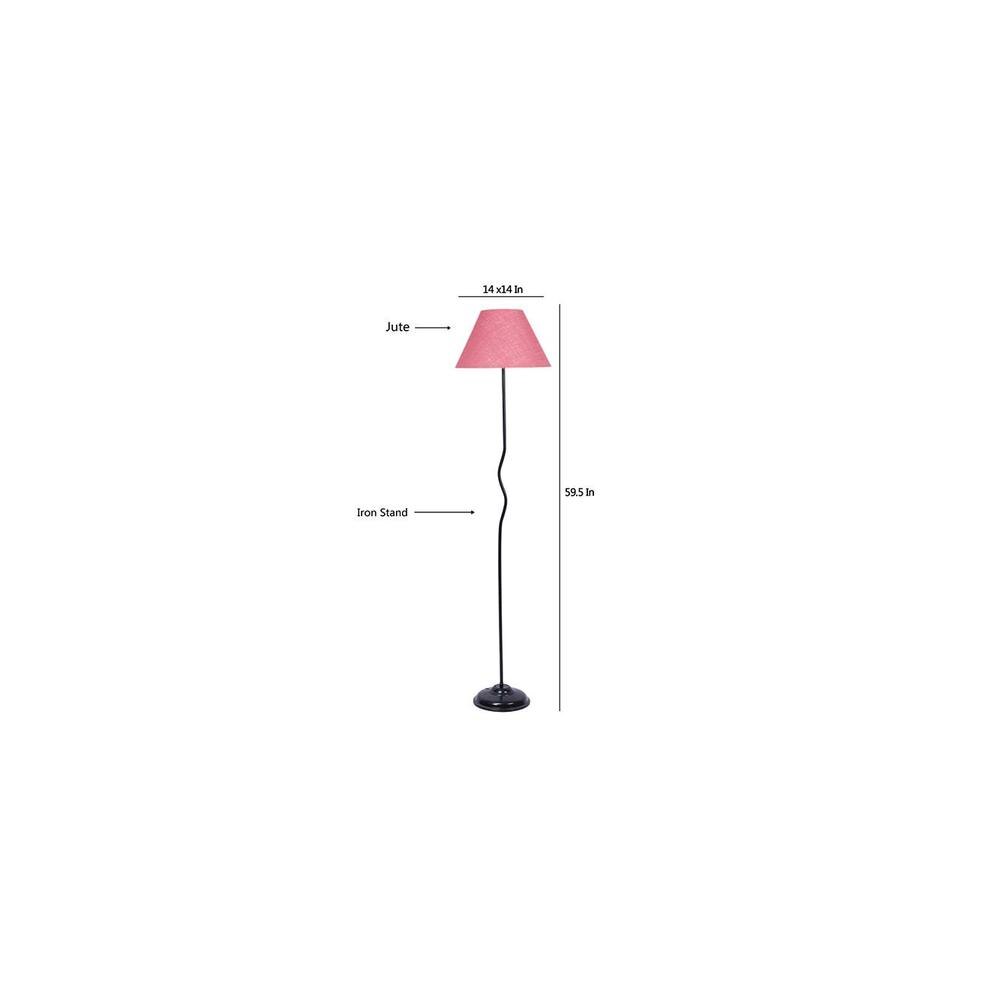 Sia Pink Jute shade with Iron floor lamp