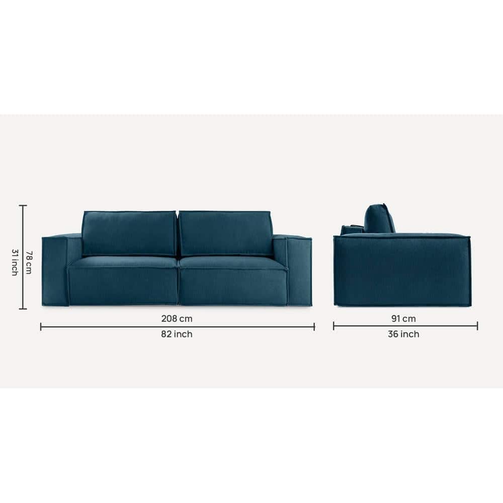 Skult 3 Pull Out Sofa Cum Bed In T Blue Colour