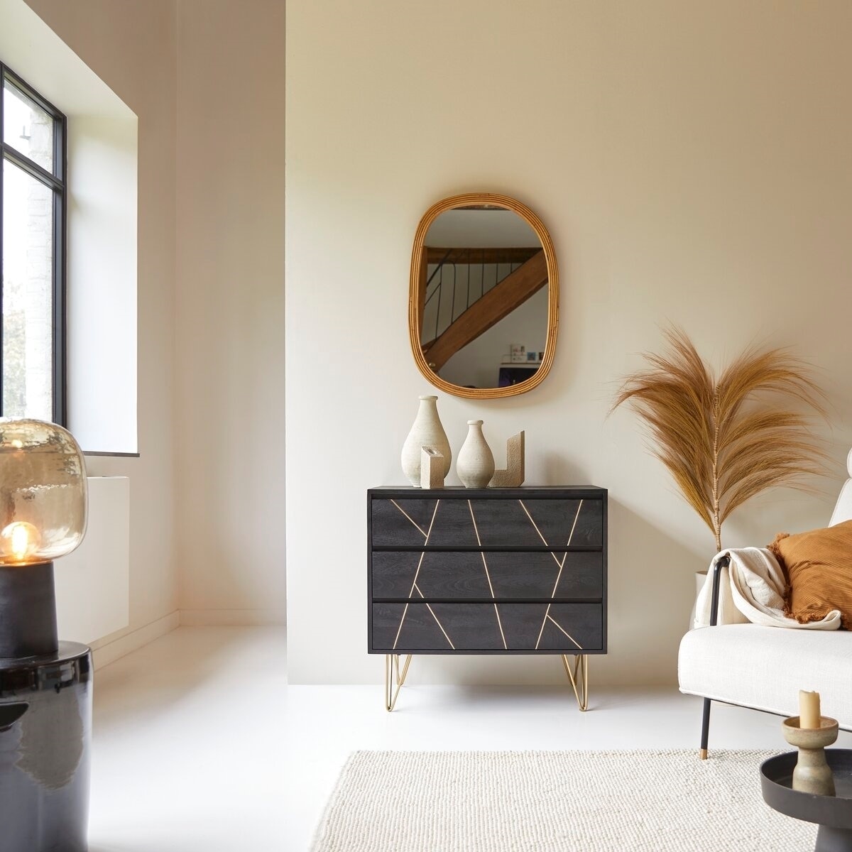 Ebonymango Wood Chest Of Drawers In Walnut Finish