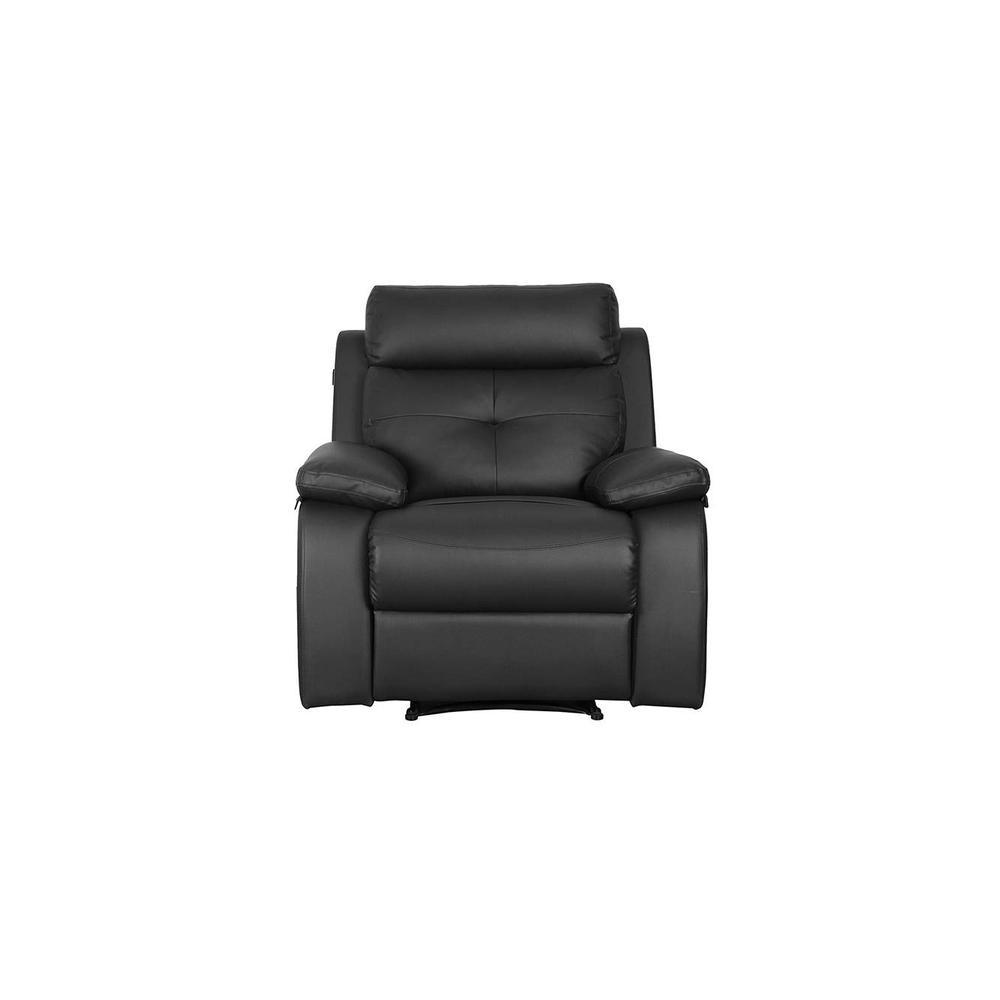 Ohio Leatherette One Seater Manual Recliner in Black Colour