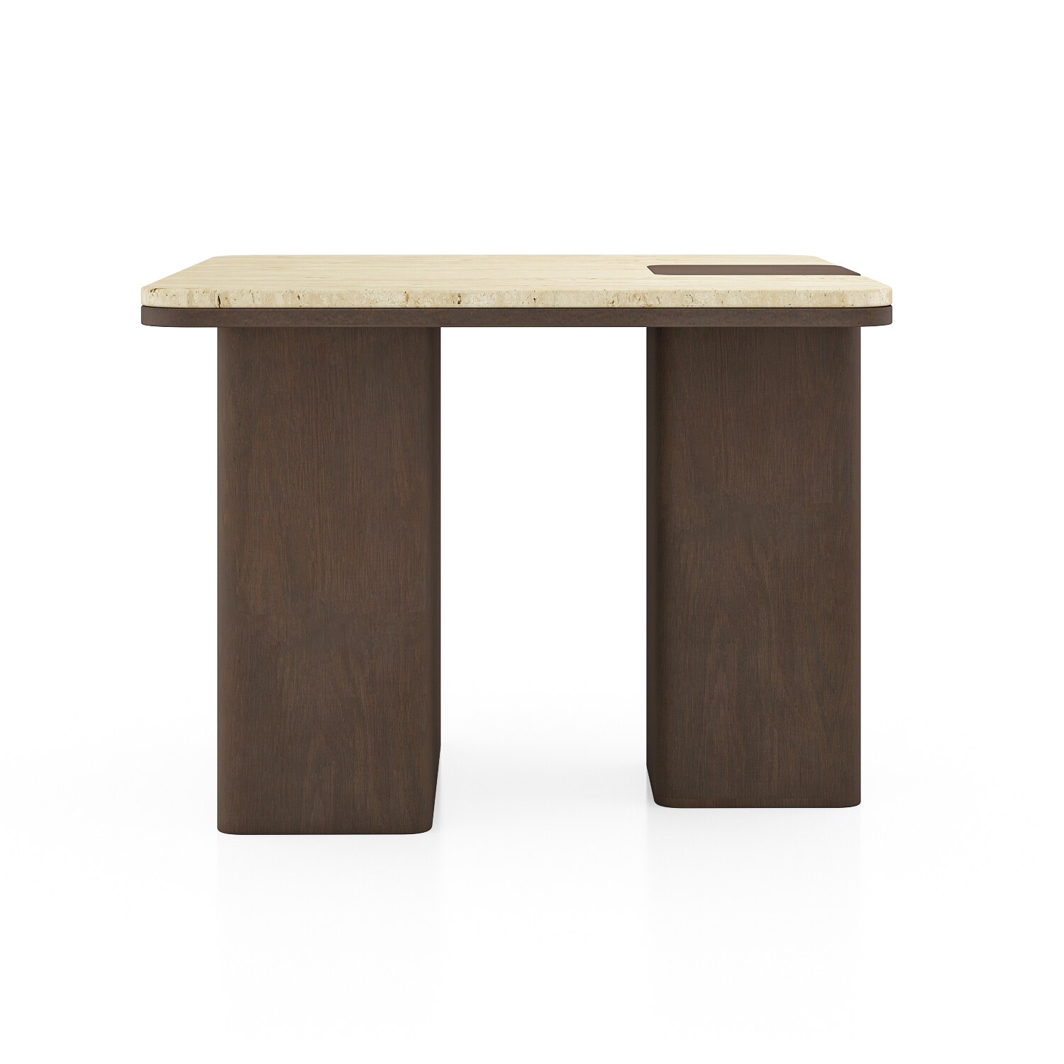 Muro Marble Side Table In Danish Walnut Finish