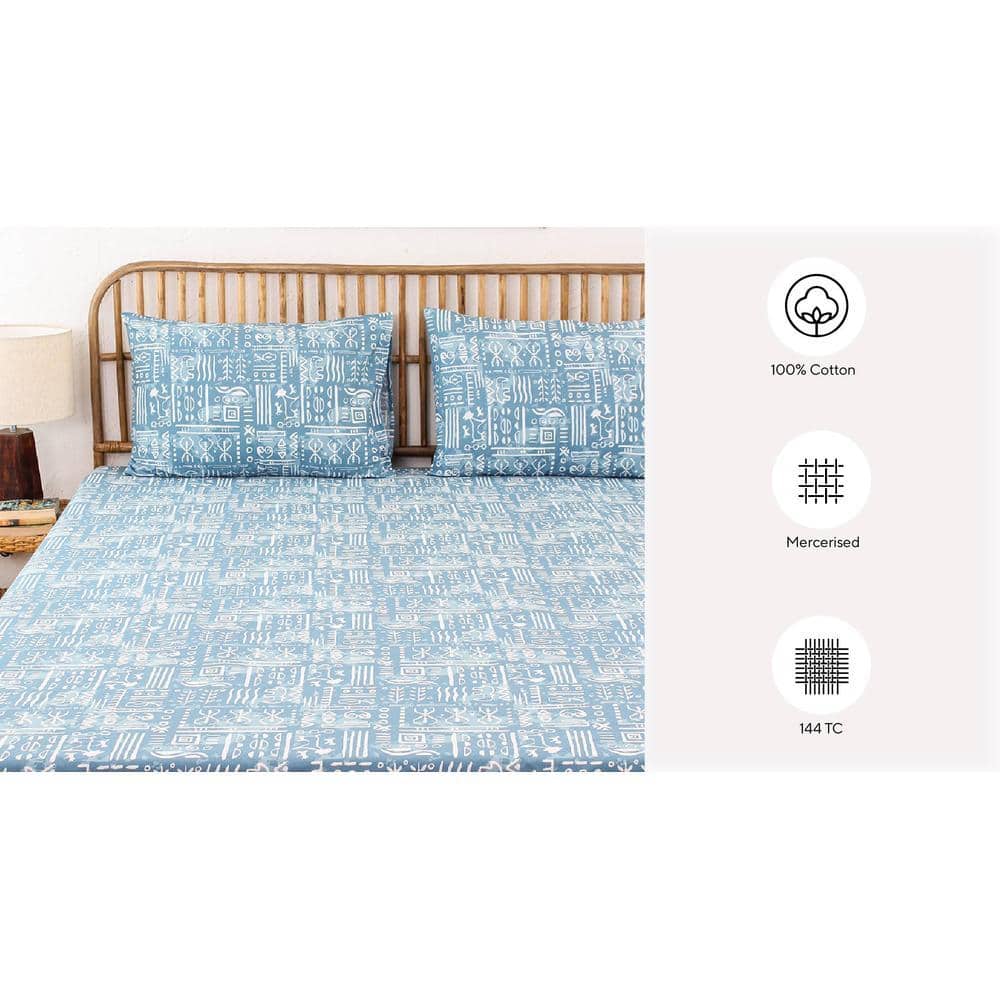 Gamathi King Bedsheet Set Light Blue