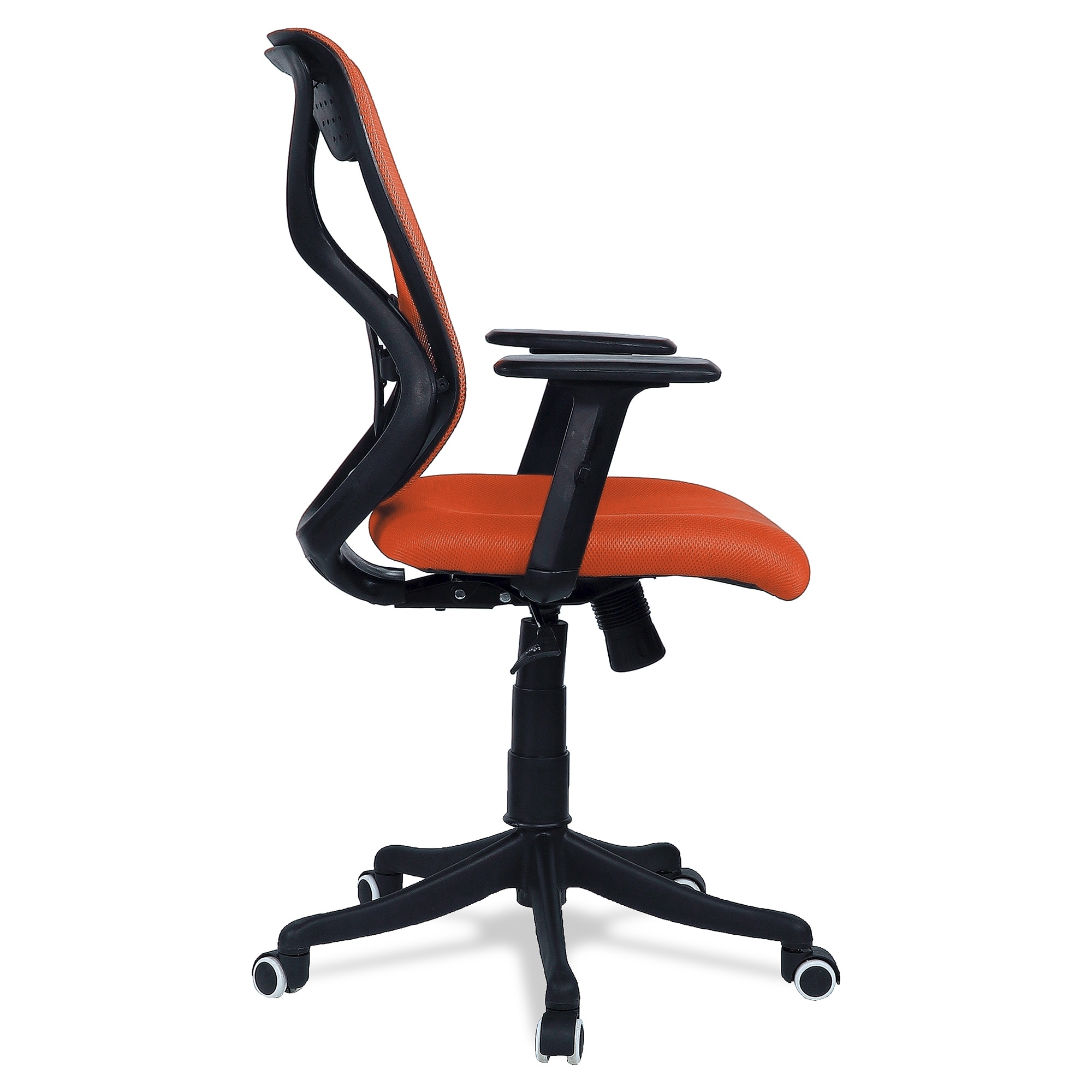Zeeazyana Mid Back Ergonomic Chair in Orange Colour