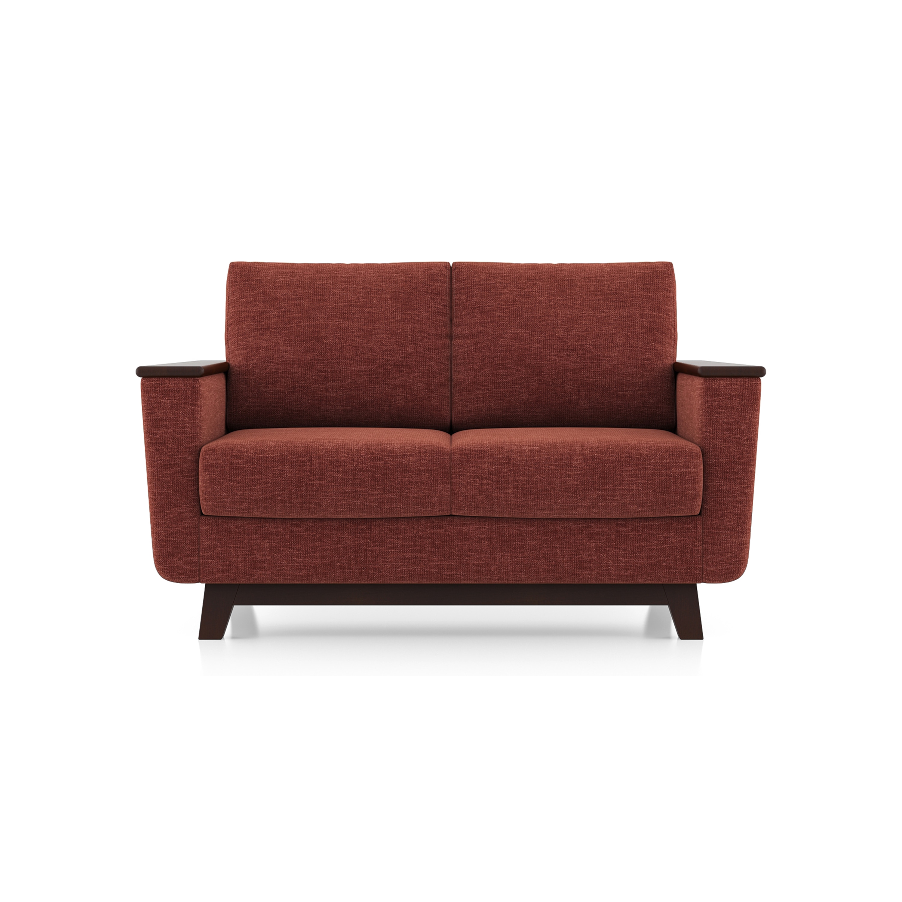 Corby Essential 2 Seater Fabric Sofa In Dark Coral