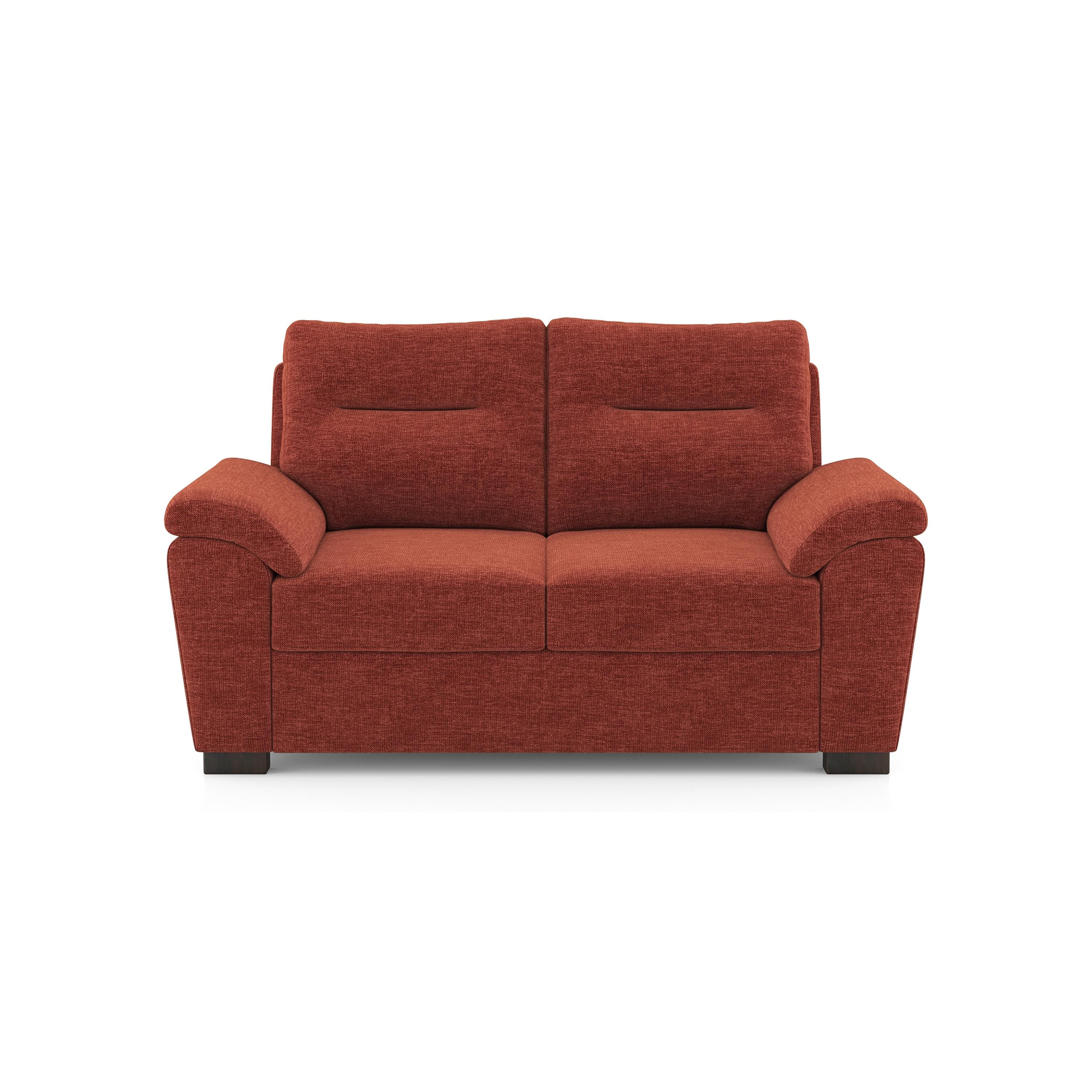 Adelaide Essential 2 Seater Fabric Sofa In Dark Coral