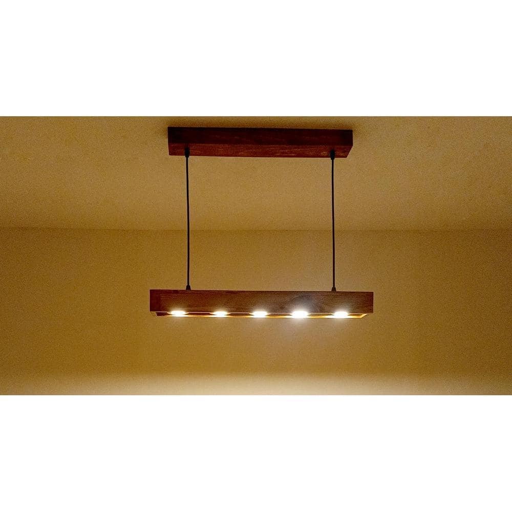 Felix 24 Brown Wooden LED Hanging Lamp