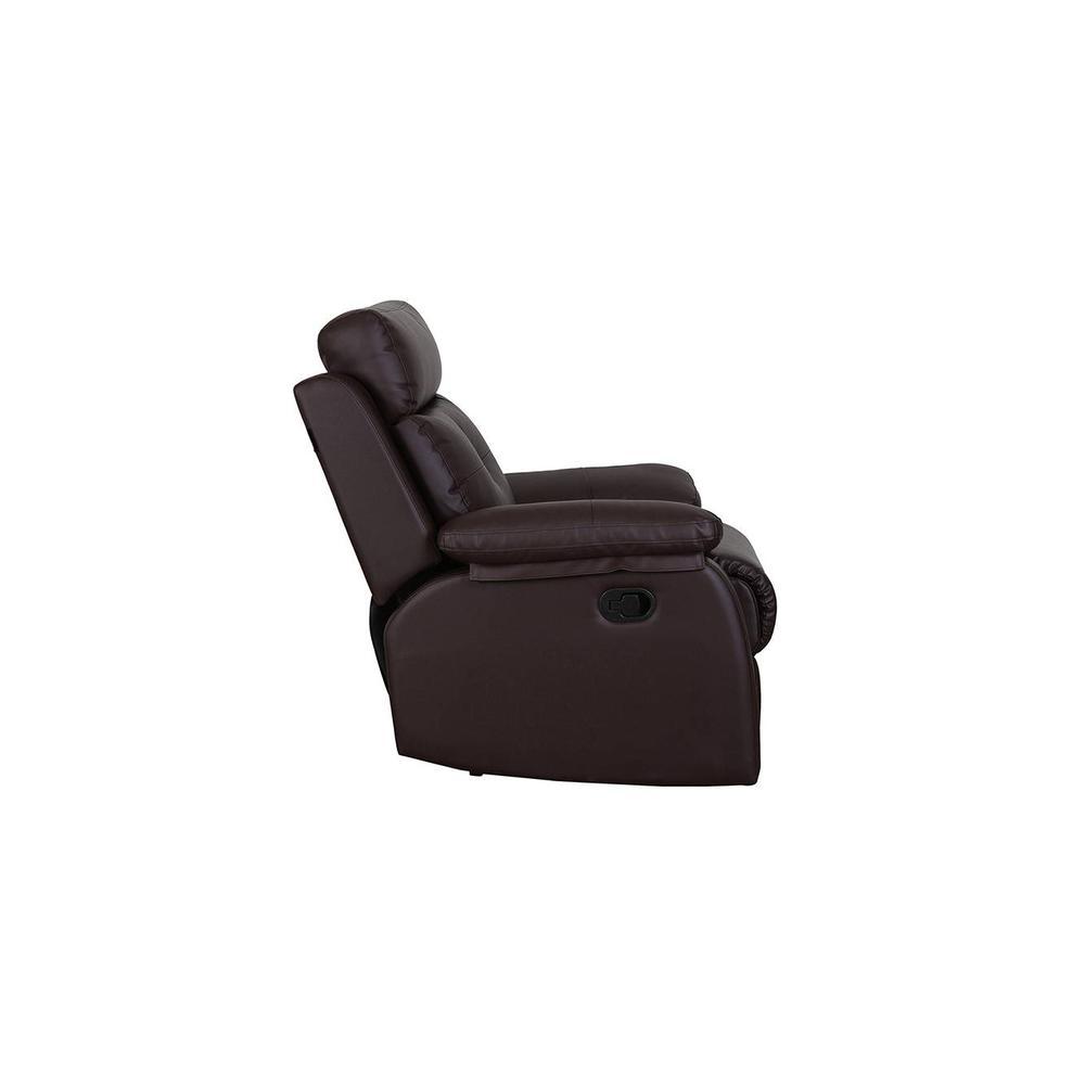 Ohio Leatherette One Seater Manual Recliner in Brown Colour