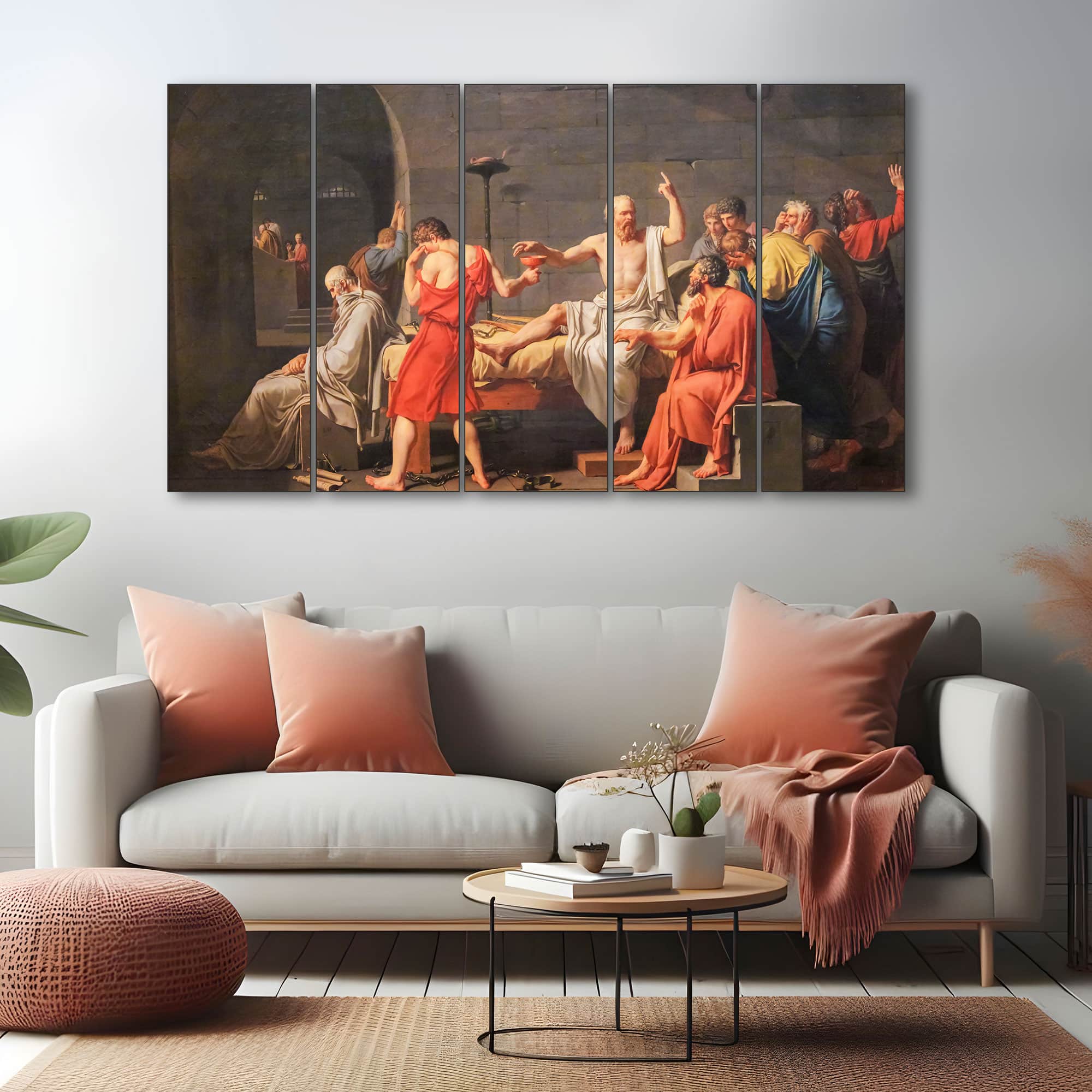 The Castle Decor Greek Art Wall Painting Wooden Framed Digital Painting 27x48 Inch (Style 4) - The Castle Decor