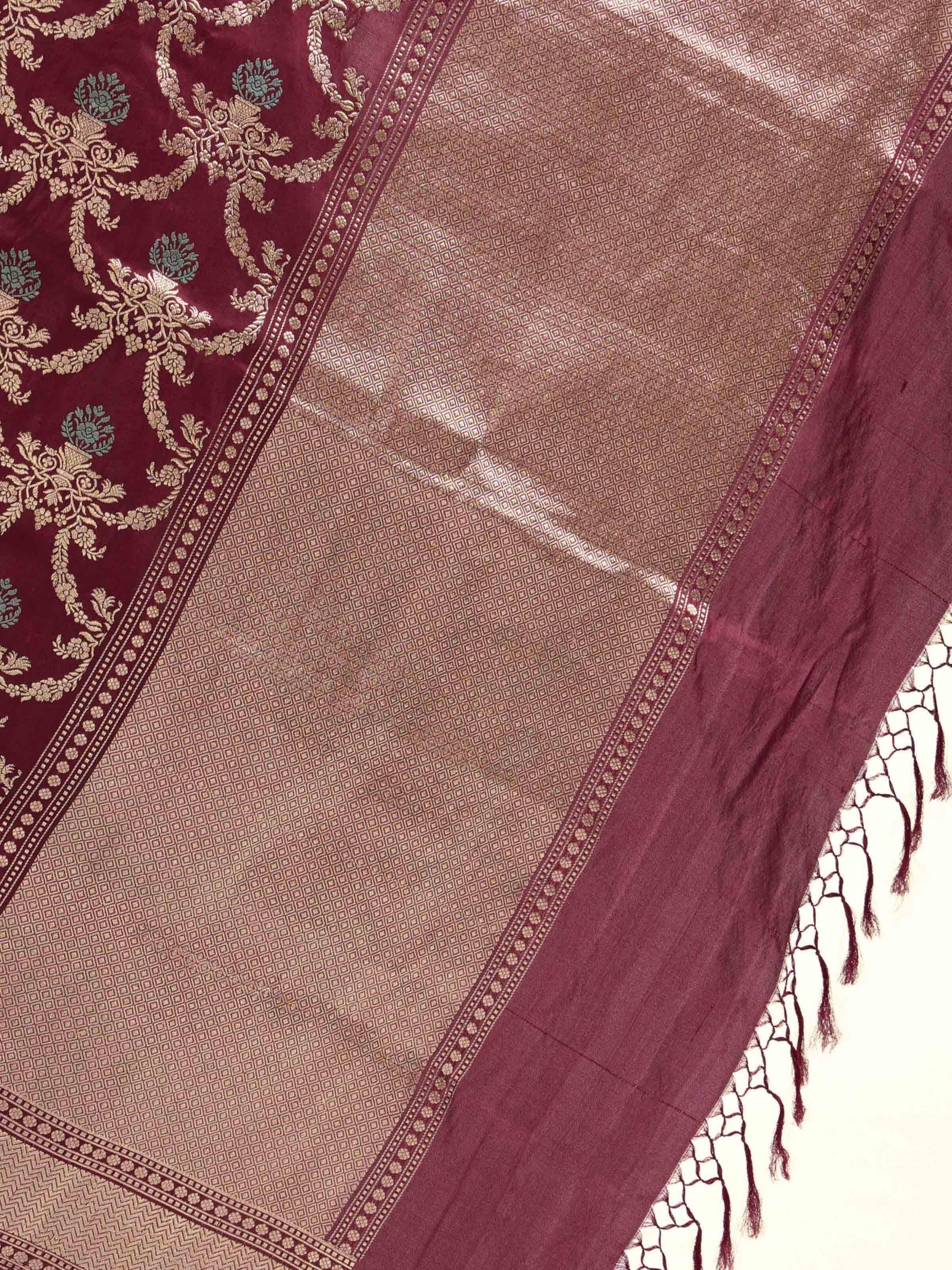 Brown Silk Banarasi Dupatta
