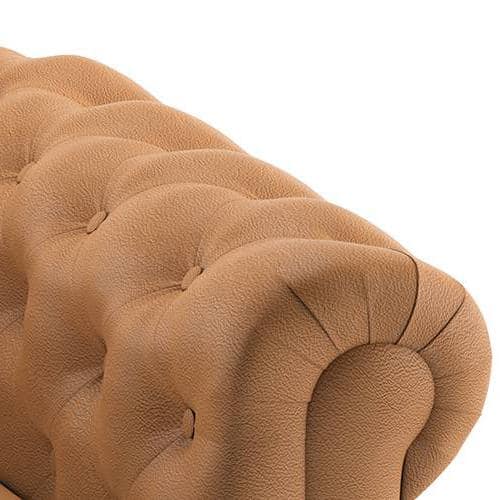 Winchester 1 Seater Half Leather Sofa in Mustard Colour