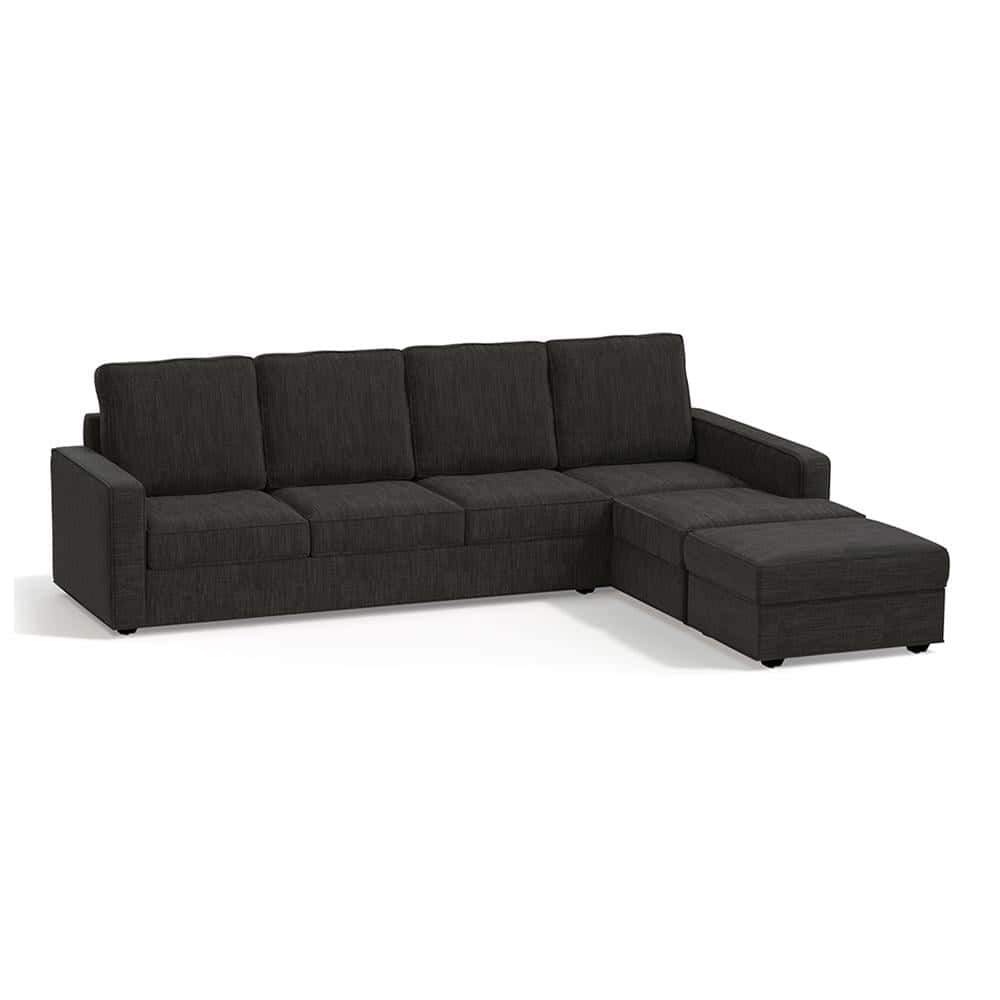 Apollo Compact Sofa (Colour : Graphite Grey, Cushion : Soft, Back Type : High Back, Seating Capacity : Right Aligned 3 Seater + Right Aligned Chaise)