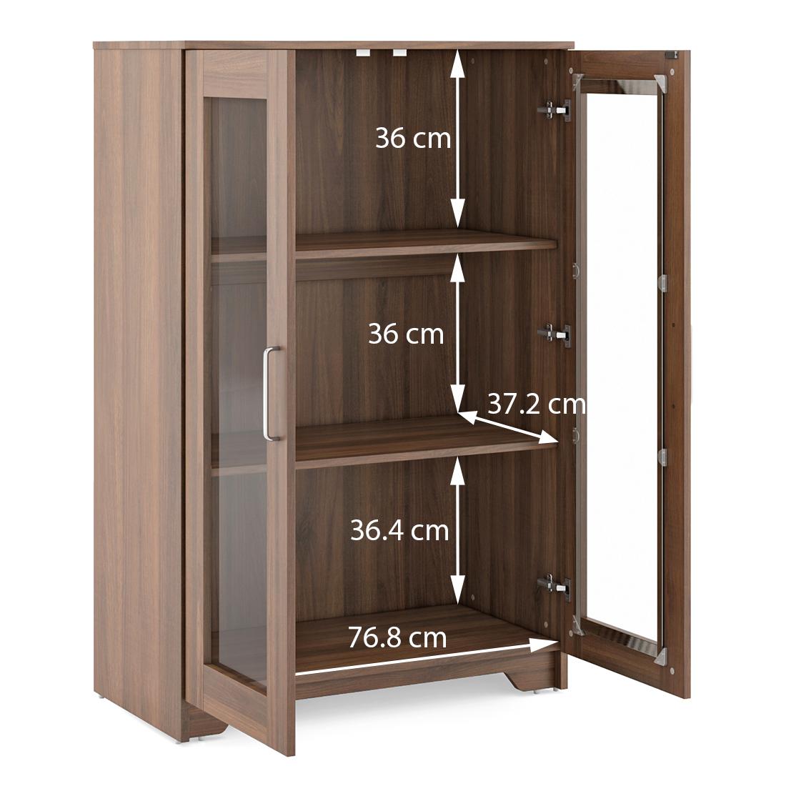 Hubert Low Kitchen Display Cabinet in Warm Walnut Finish