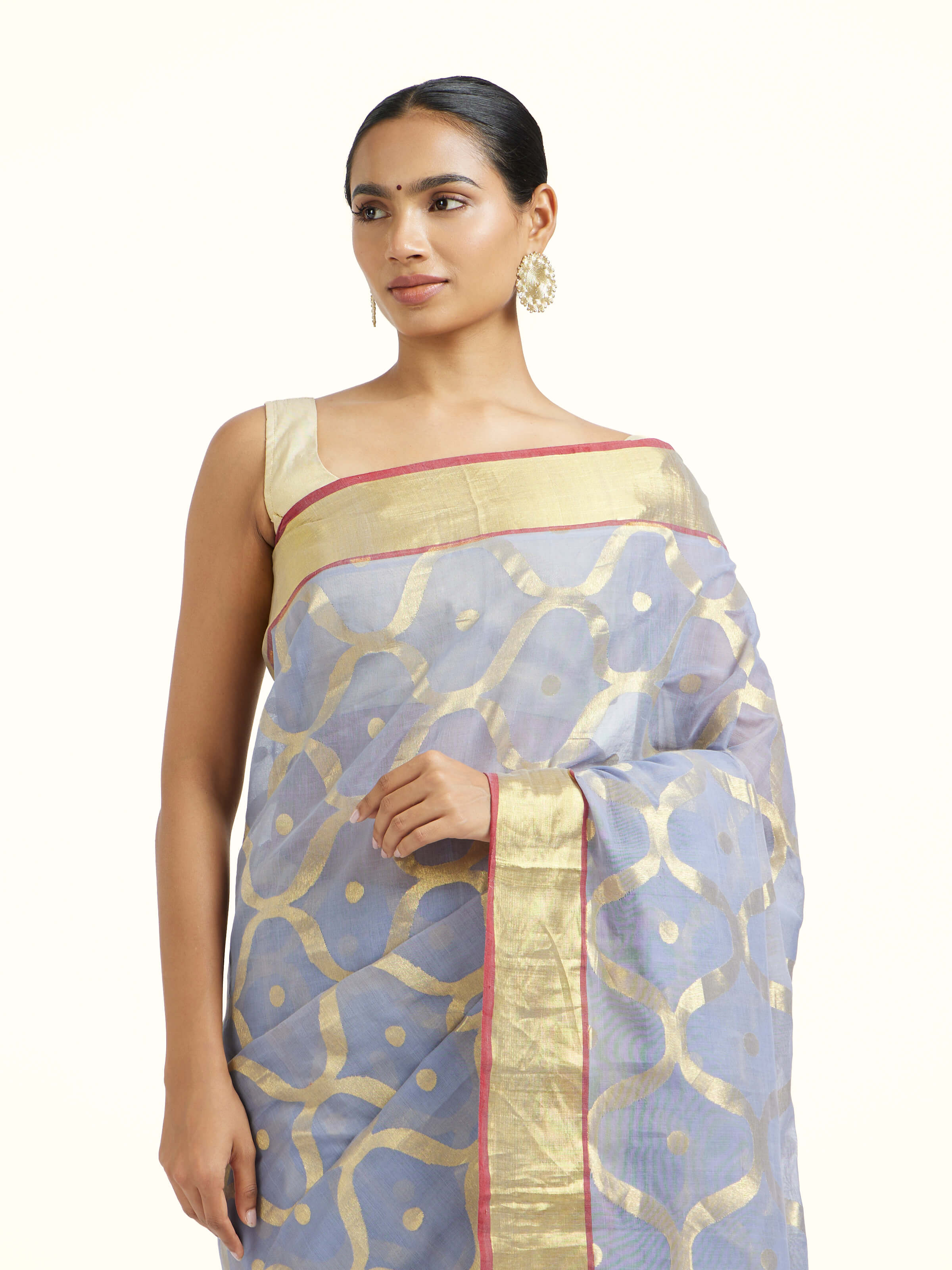 Grey Cotton Venkatagiri Saree