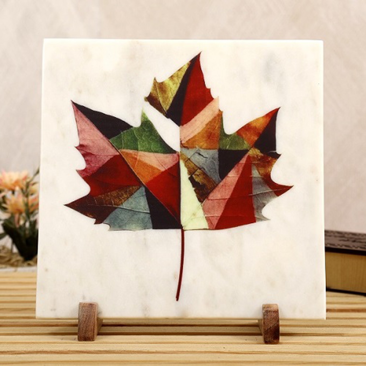 Maple leaf Marble Showpiece - Posh N Plush