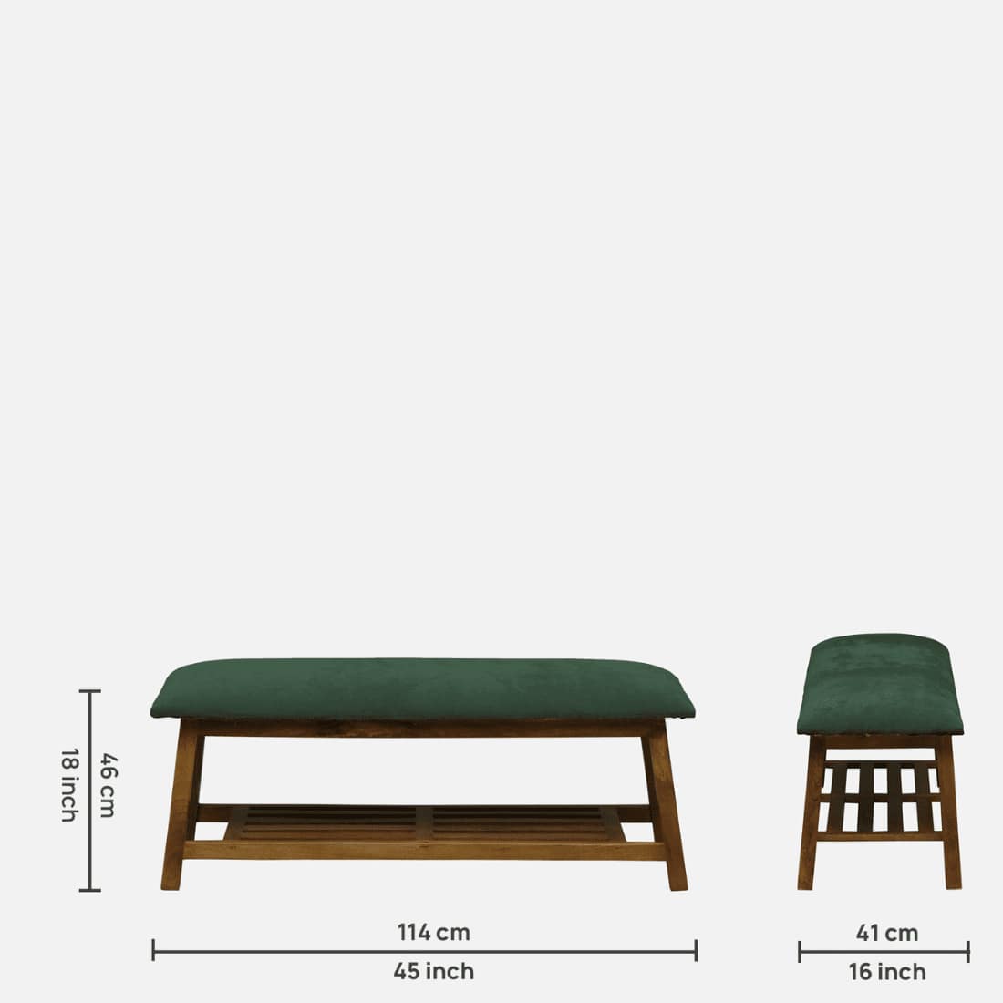 Honefoss Solid Wood Shoe Rack with Seating in Walnut Brown finish