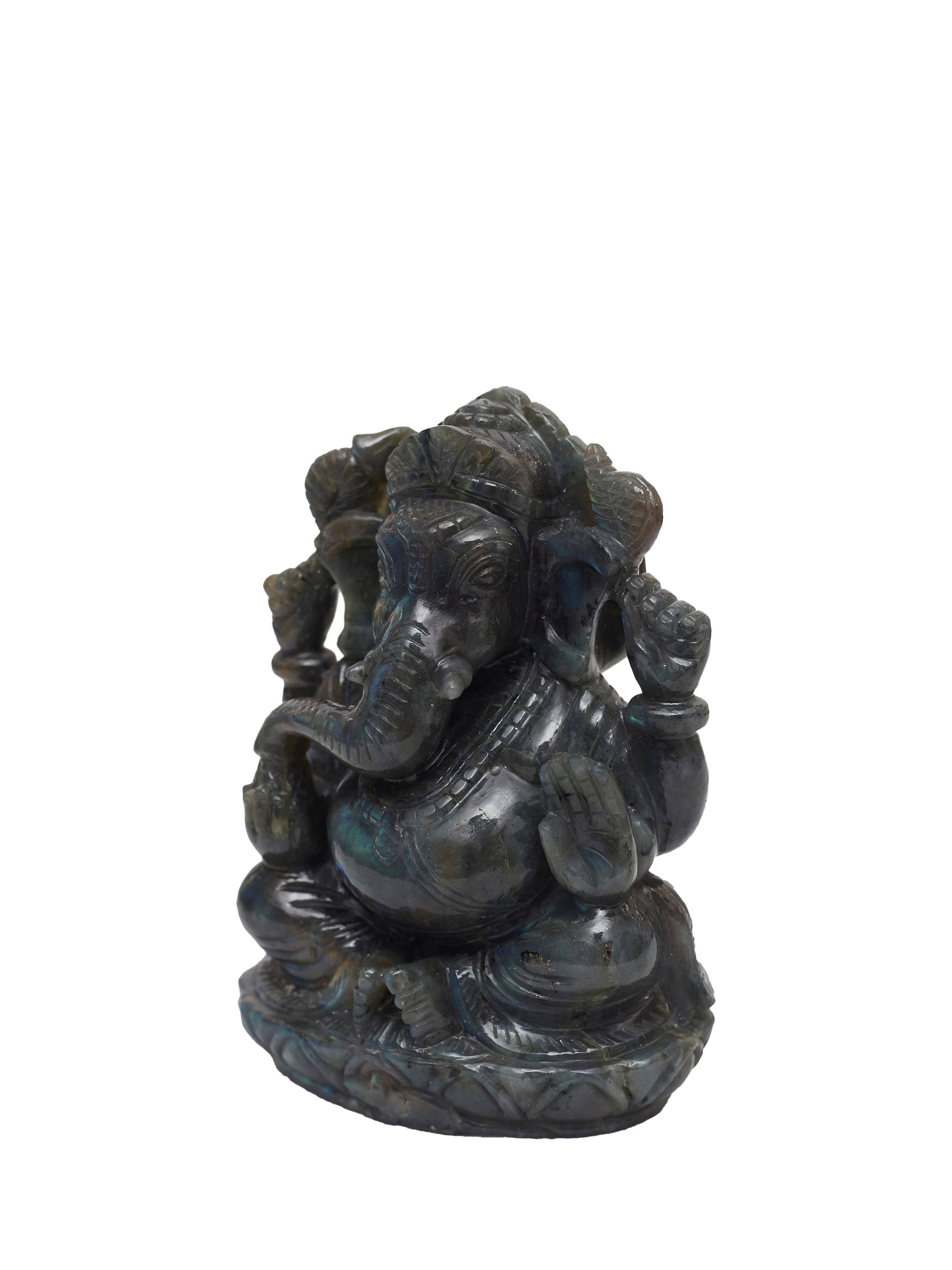 Labradorite Ganesha Idol